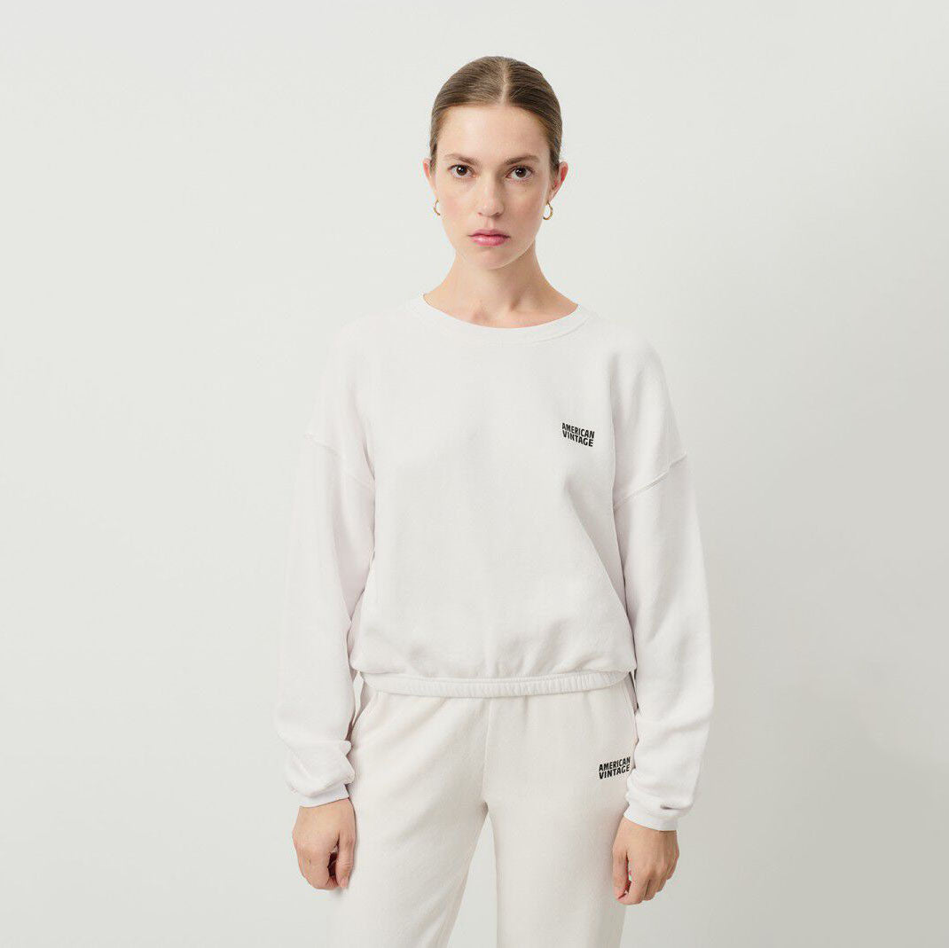 Women White Cotton Sweatshirt