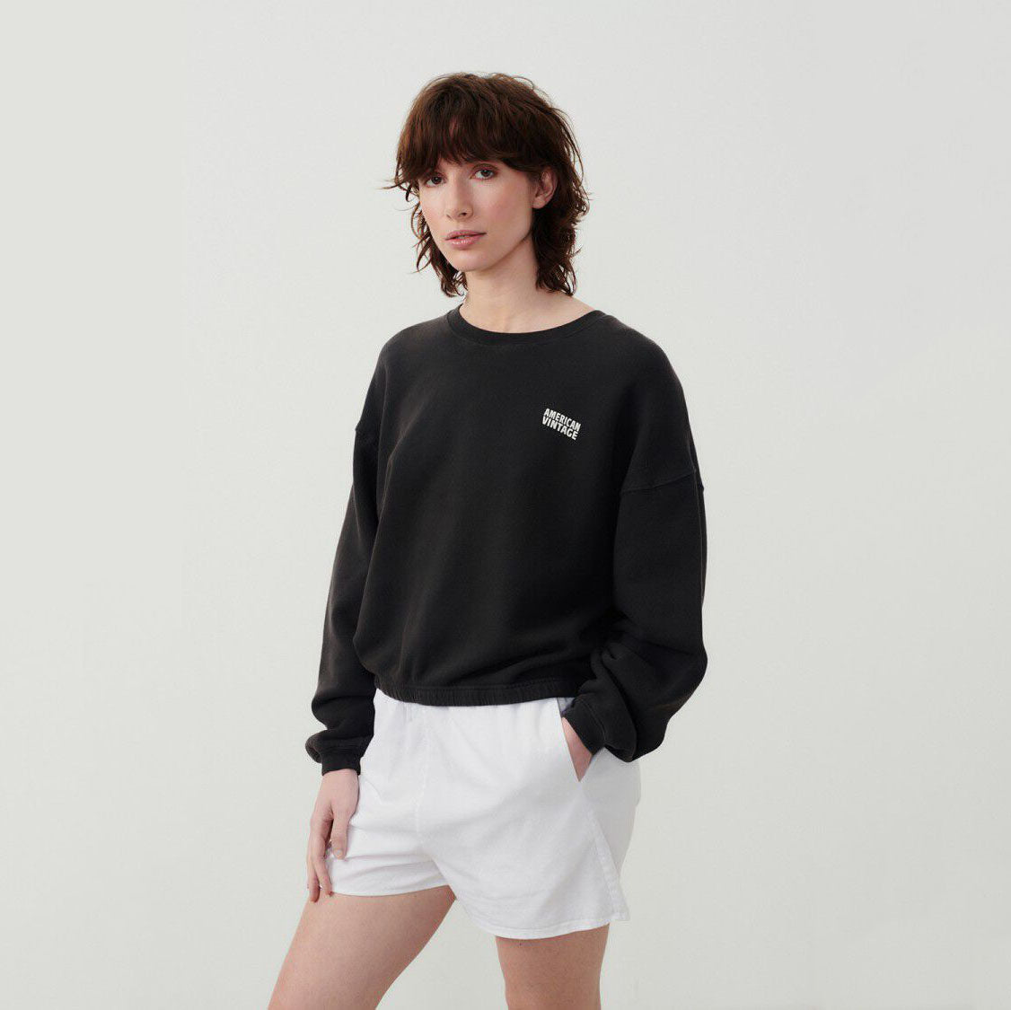 Women Dark Grey Cotton Sweatshirt