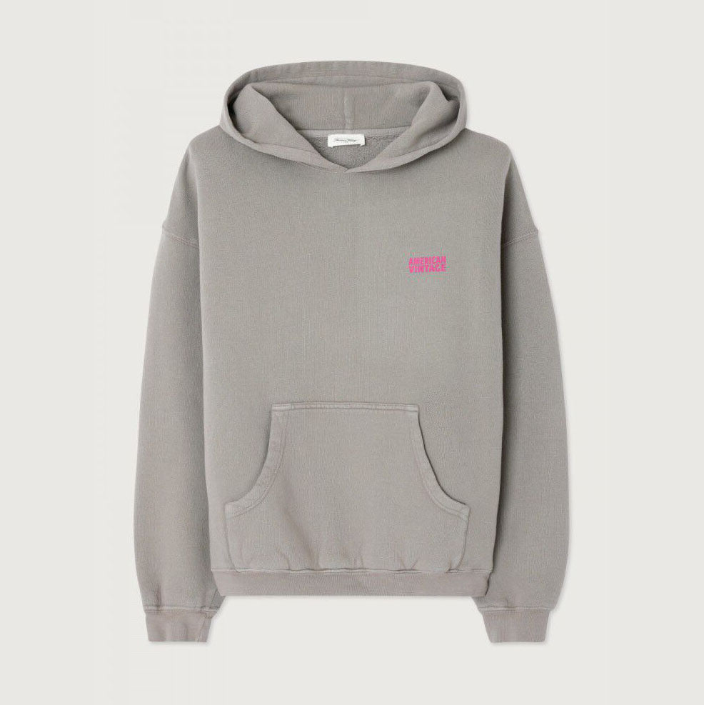 Women Grey Hooded Cotton Sweatshirt