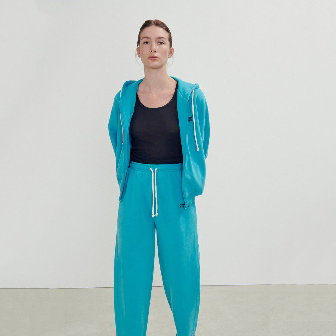 Girls Blue Zip-Up Hooded Top