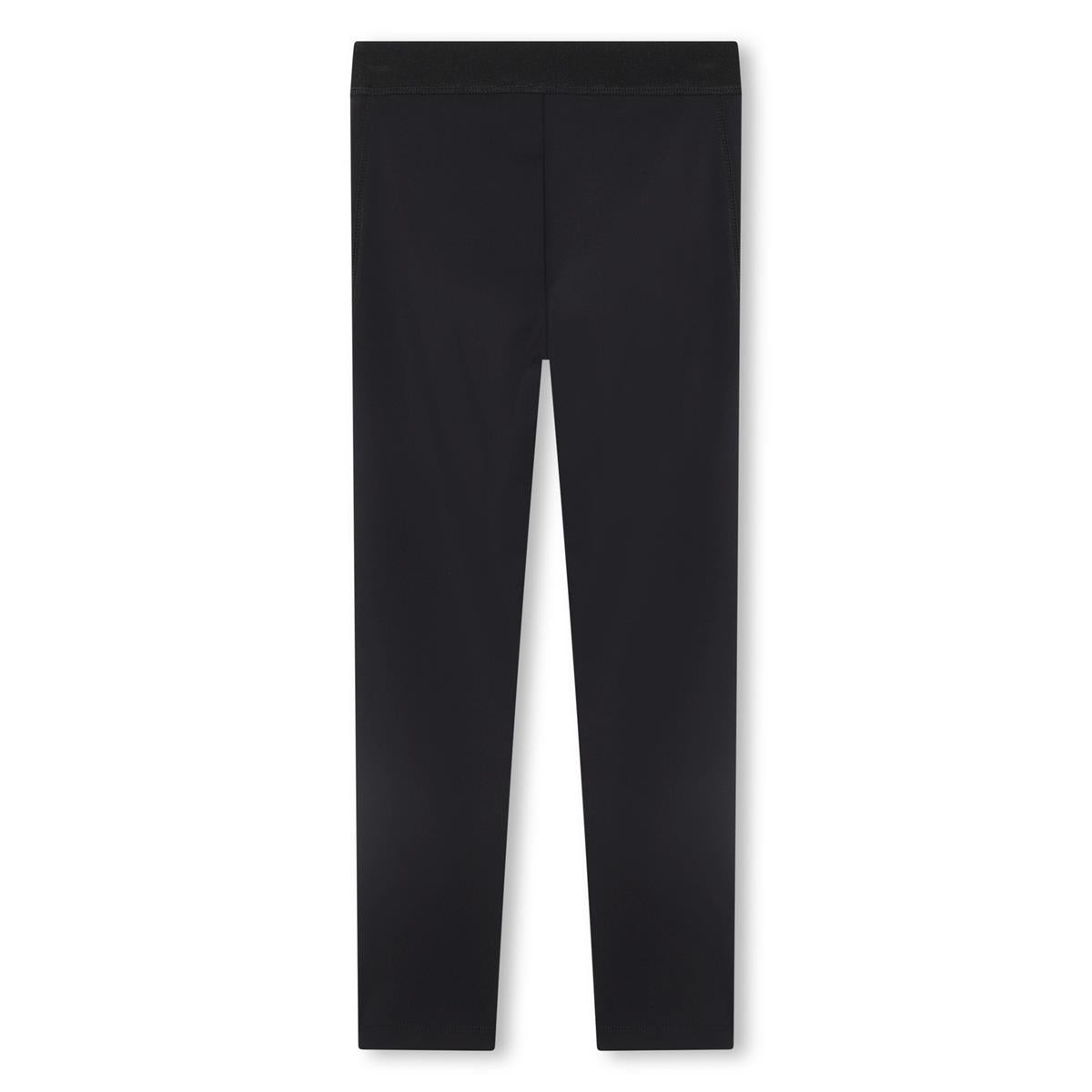 Girls Black Logo Leggings