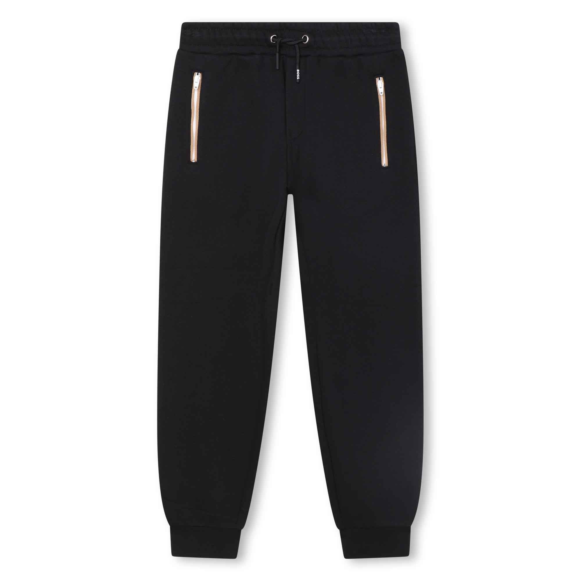 Boys Black Cotton Trousers