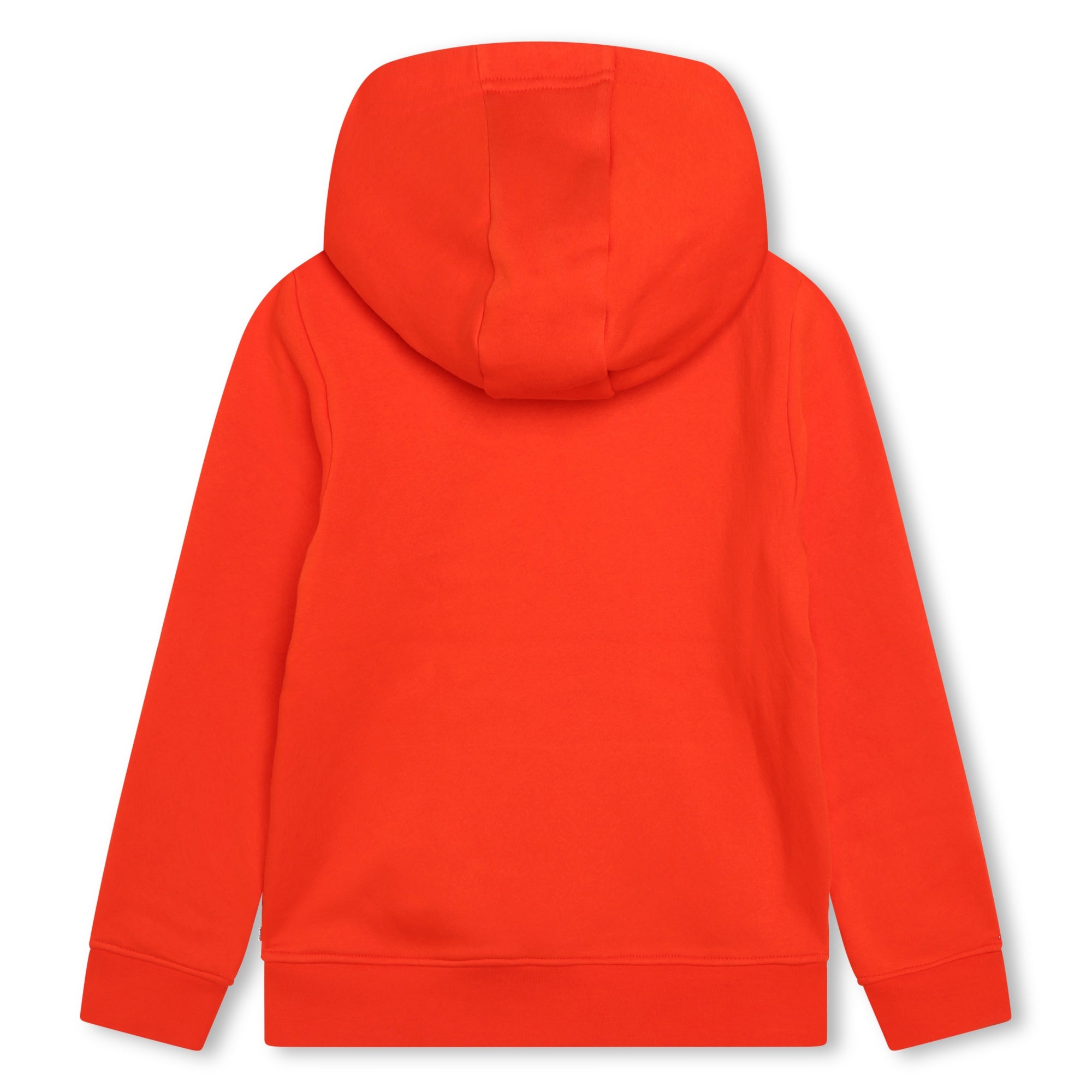 Boys Orange Logo Cotton Hooded Sweatshirt