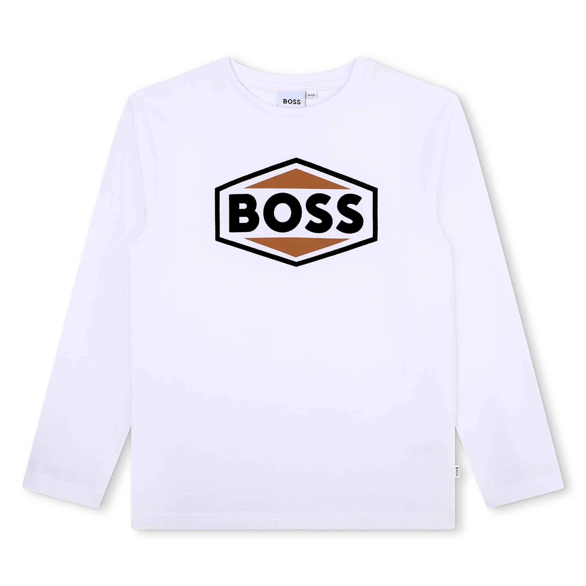 Boys White Logo Cotton T-Shirt