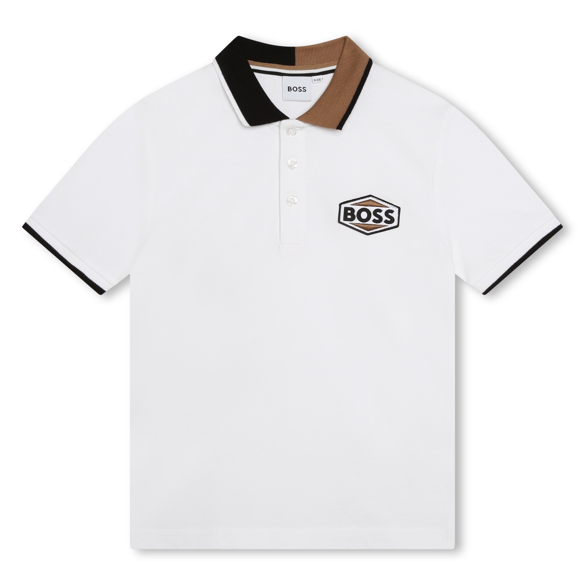 Boys White Cotton Polo Shirt