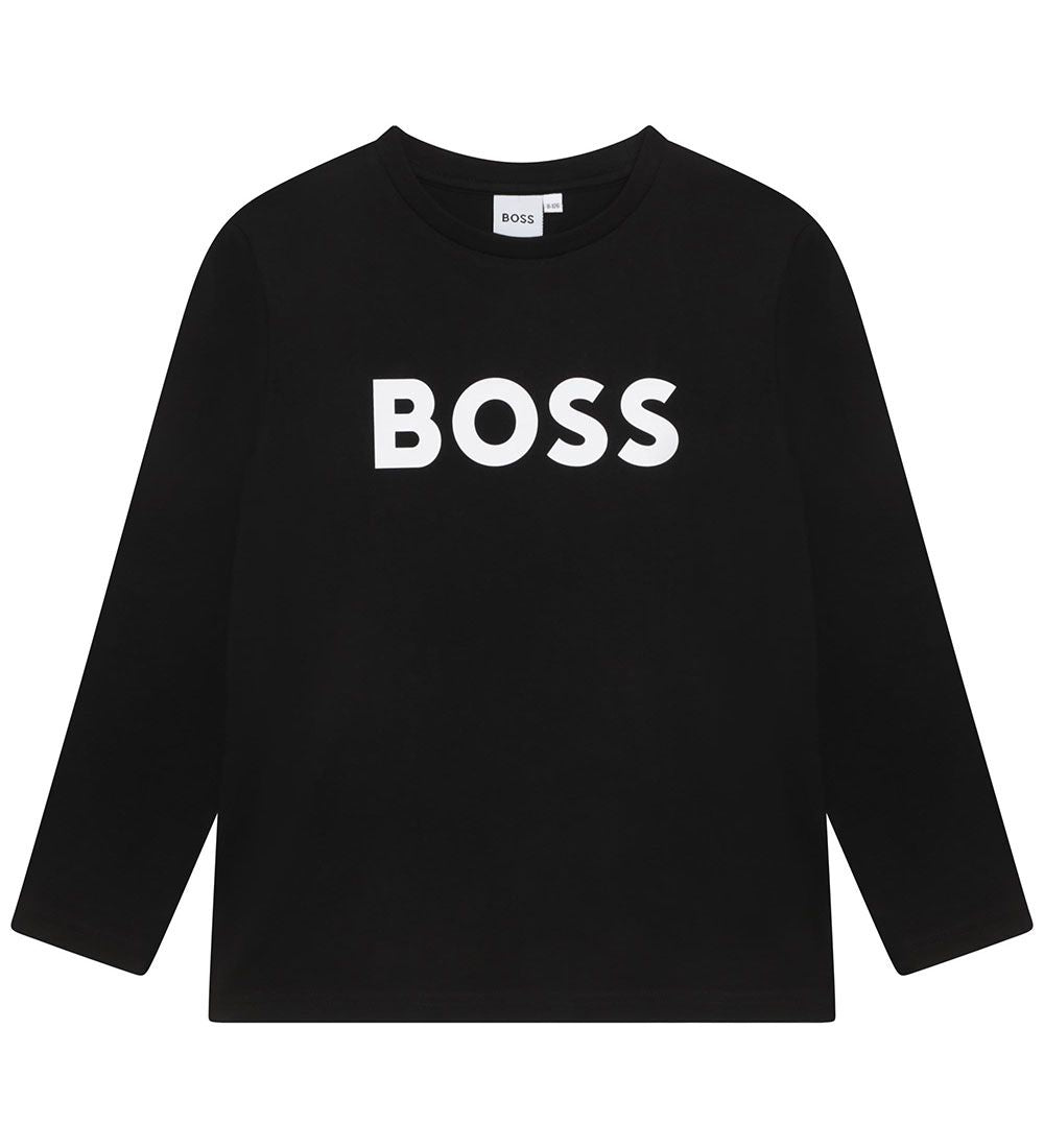 Boys Black Logo Cotton T-Shirt