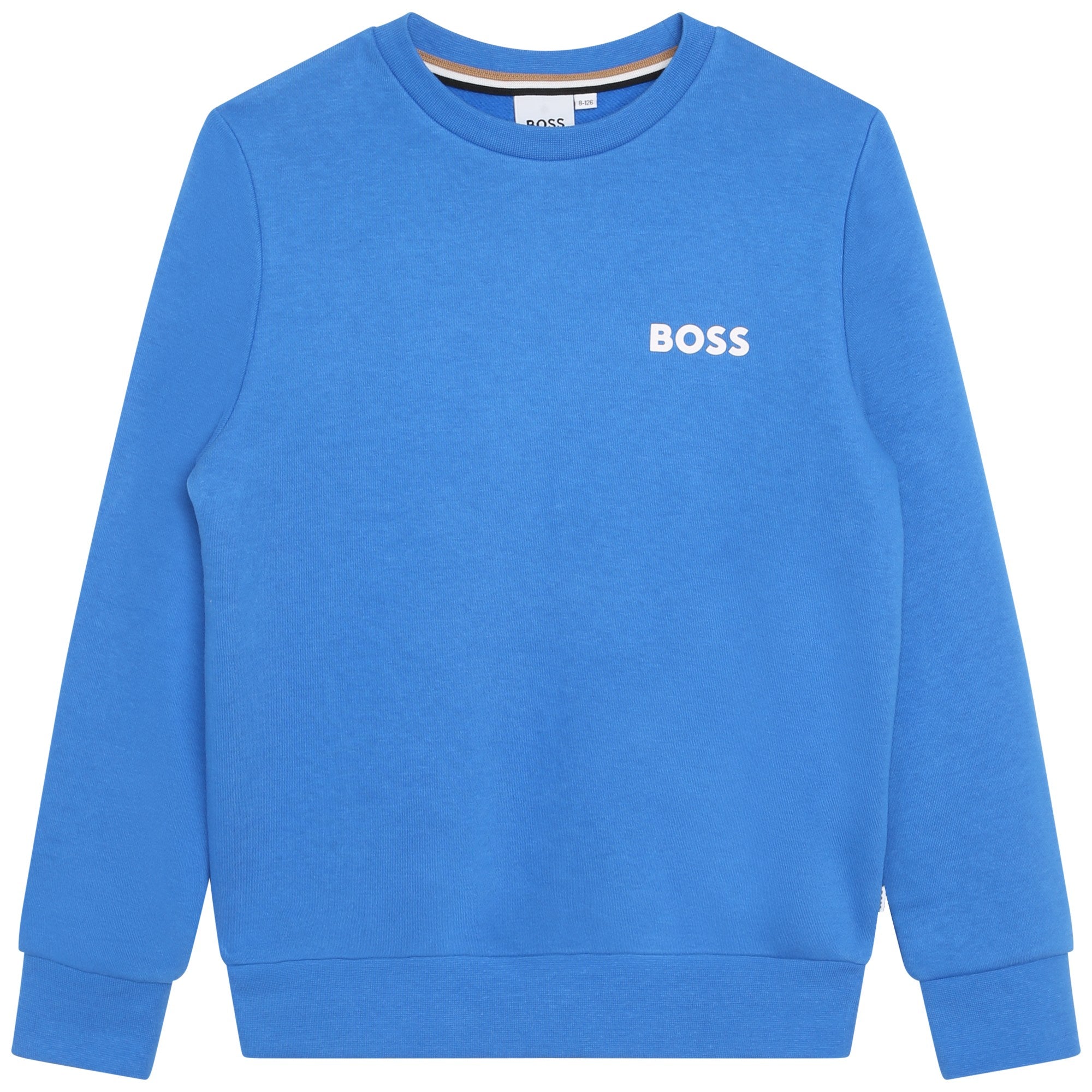 Boys Blue Logo Cotton Sweatshirt