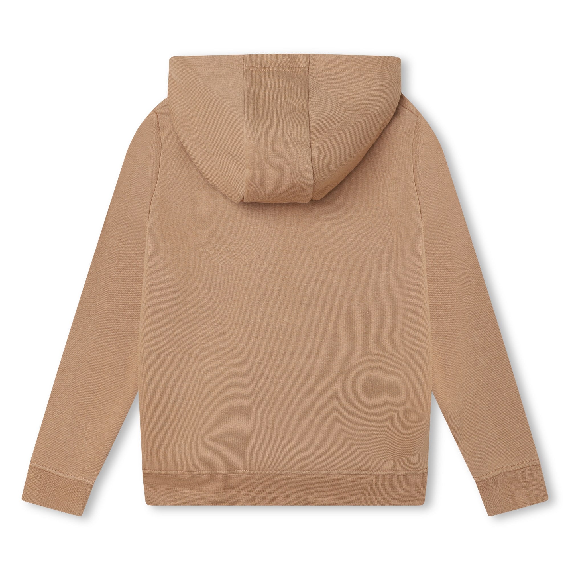 Boys Camel Hooded Cotton Sweatshirt