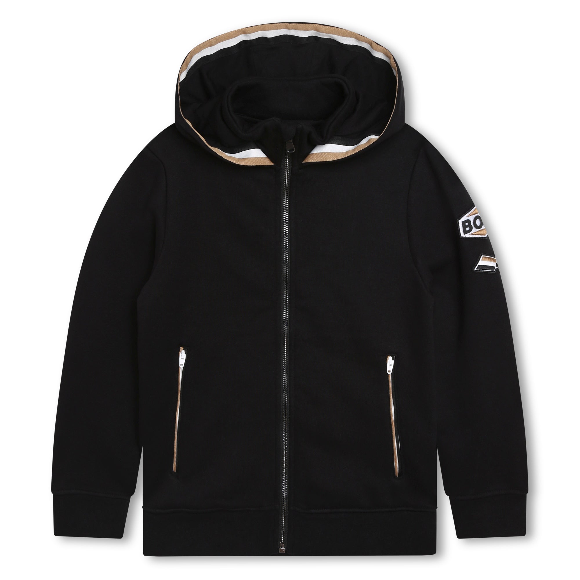 Boys Black Zip-Up Top