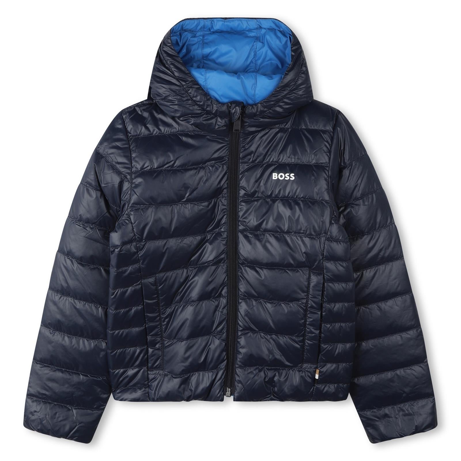 Boys Navy Reversible Padded Down Jacket