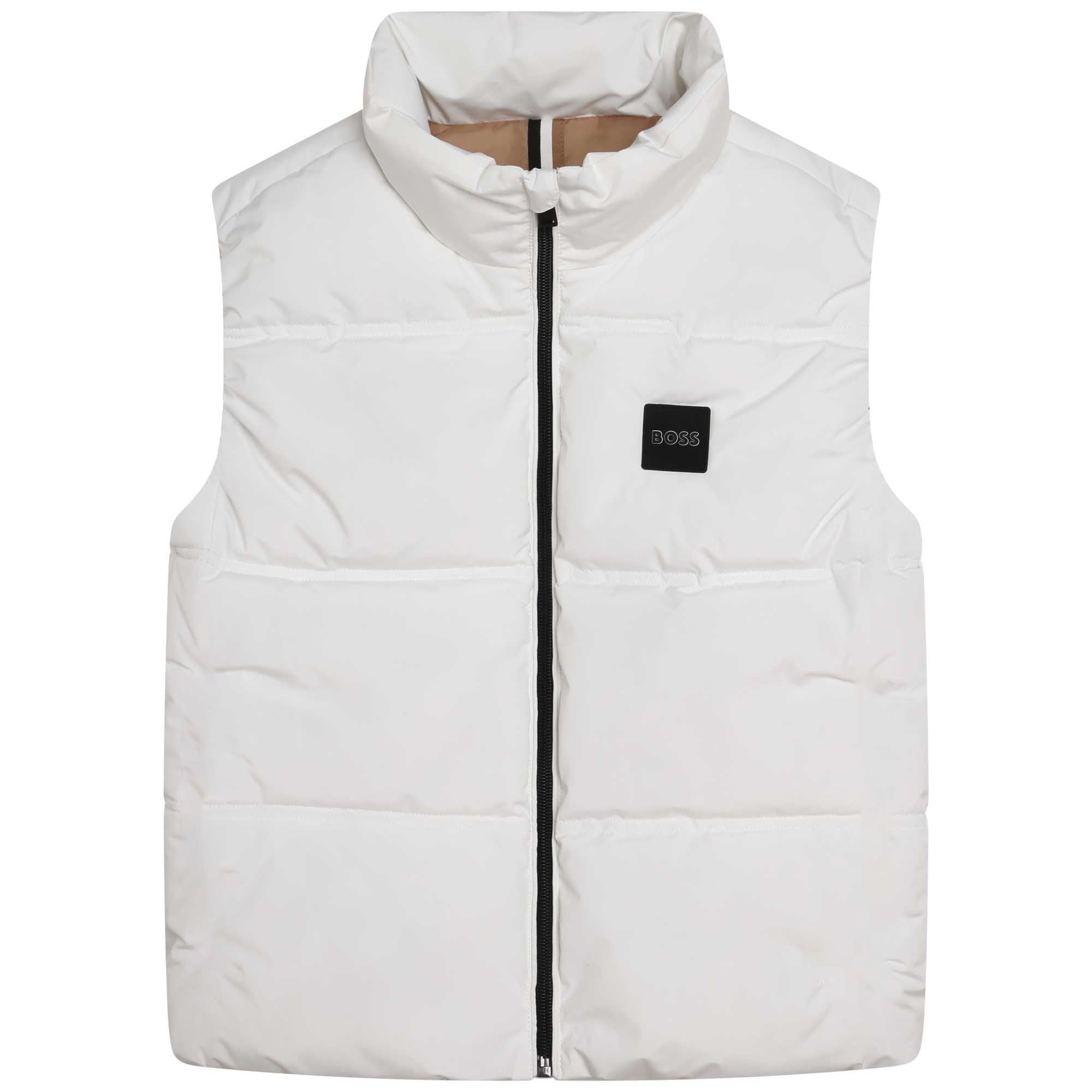 Boys White Padded Gilet