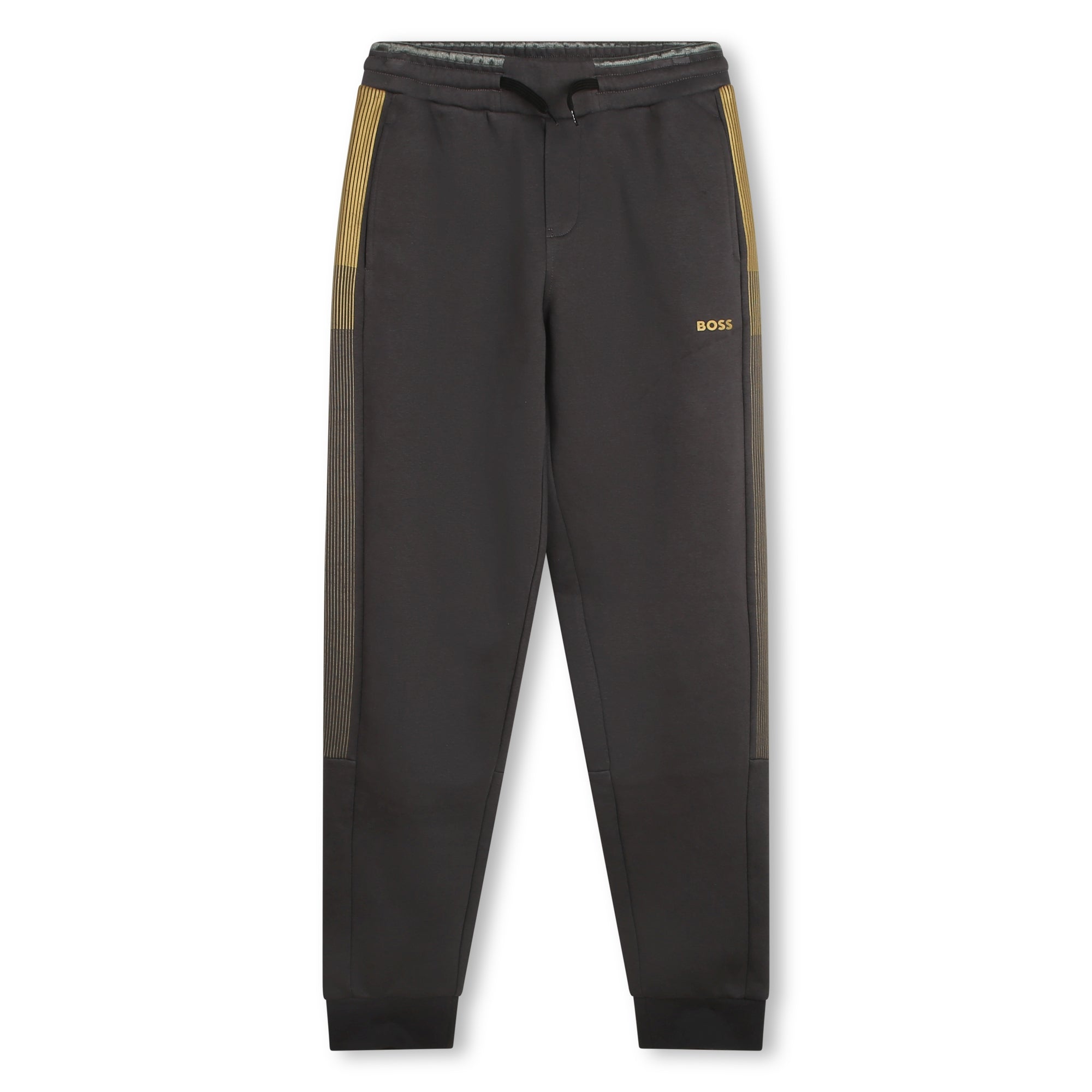 Boys Dark Grey Cotton Trousers