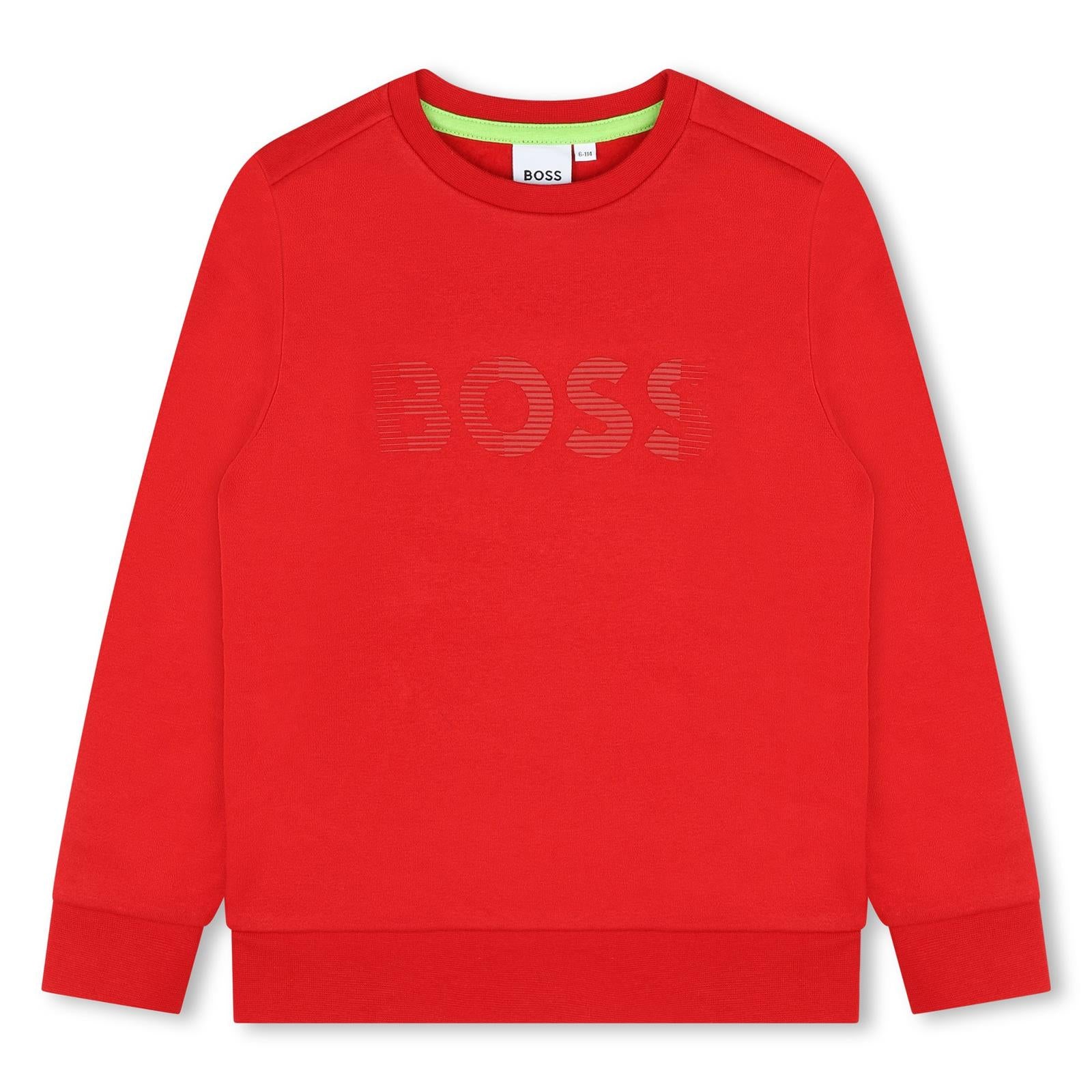 Boys Red Logo Cotton Sweatshirt