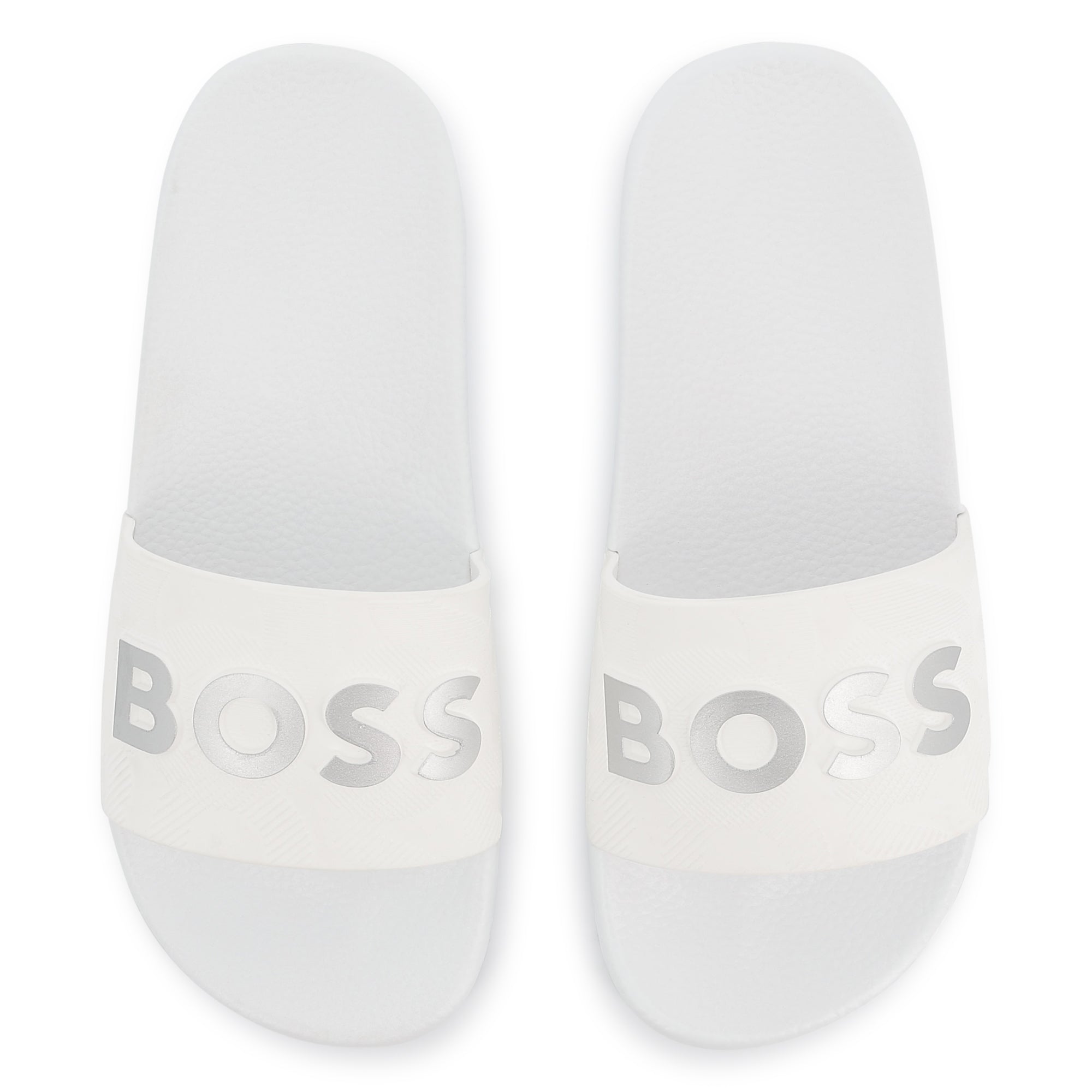 Boys & Girls White Logo Rubber Slippers