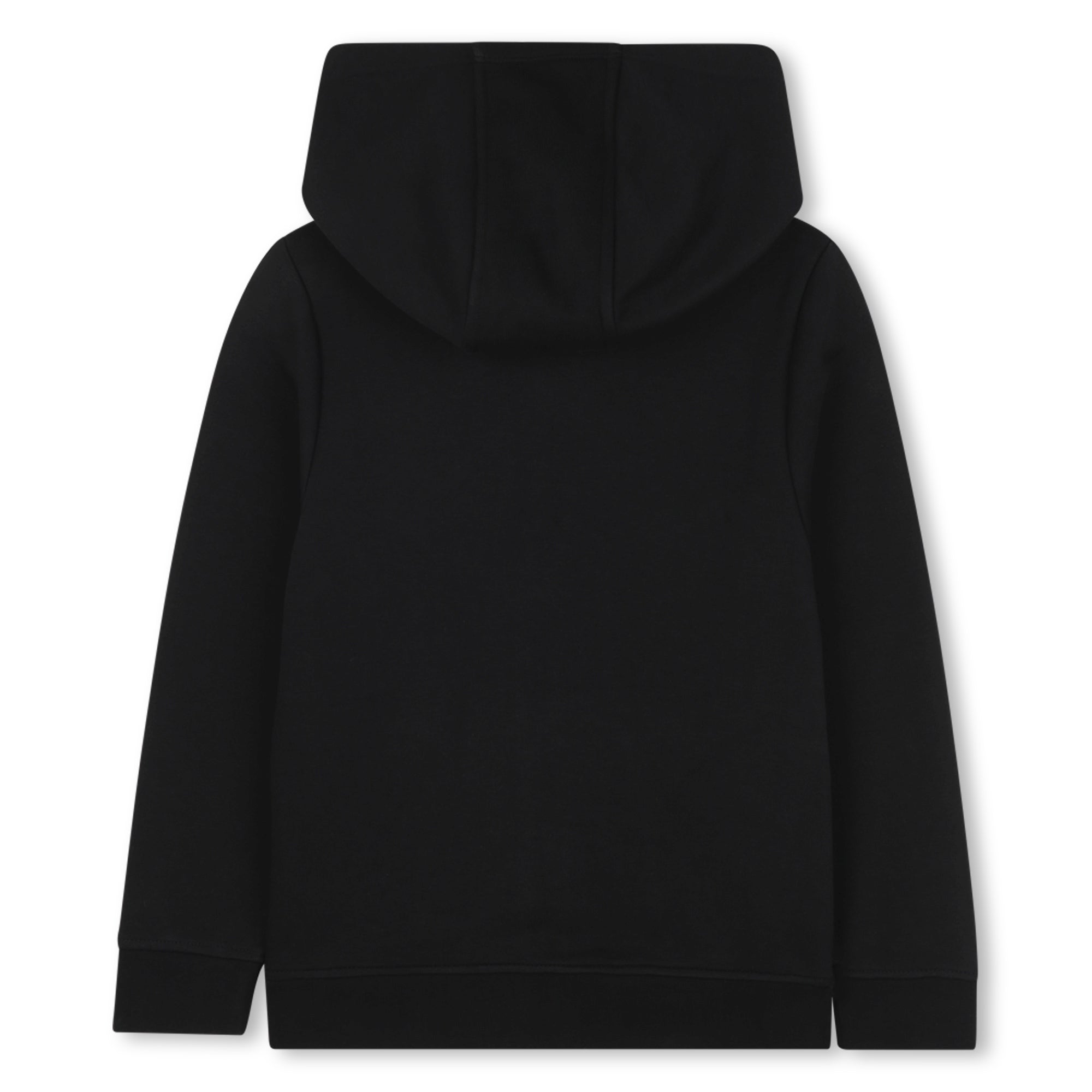 Boys Black Cotton Zip-Up Top
