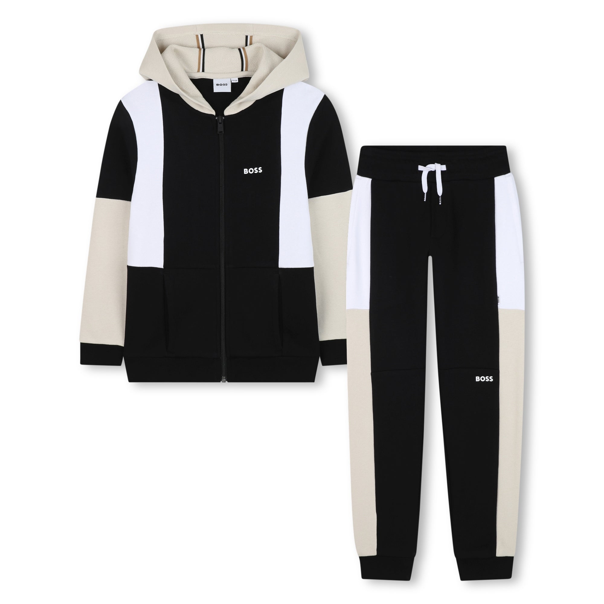 Boys Black Cotton Tracksuit
