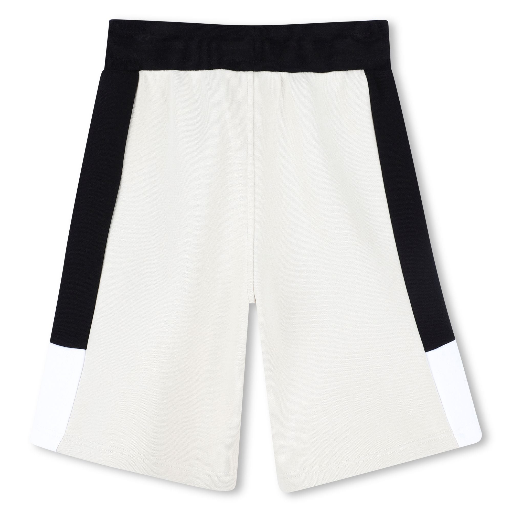 Boys Black & White Cotton Shorts