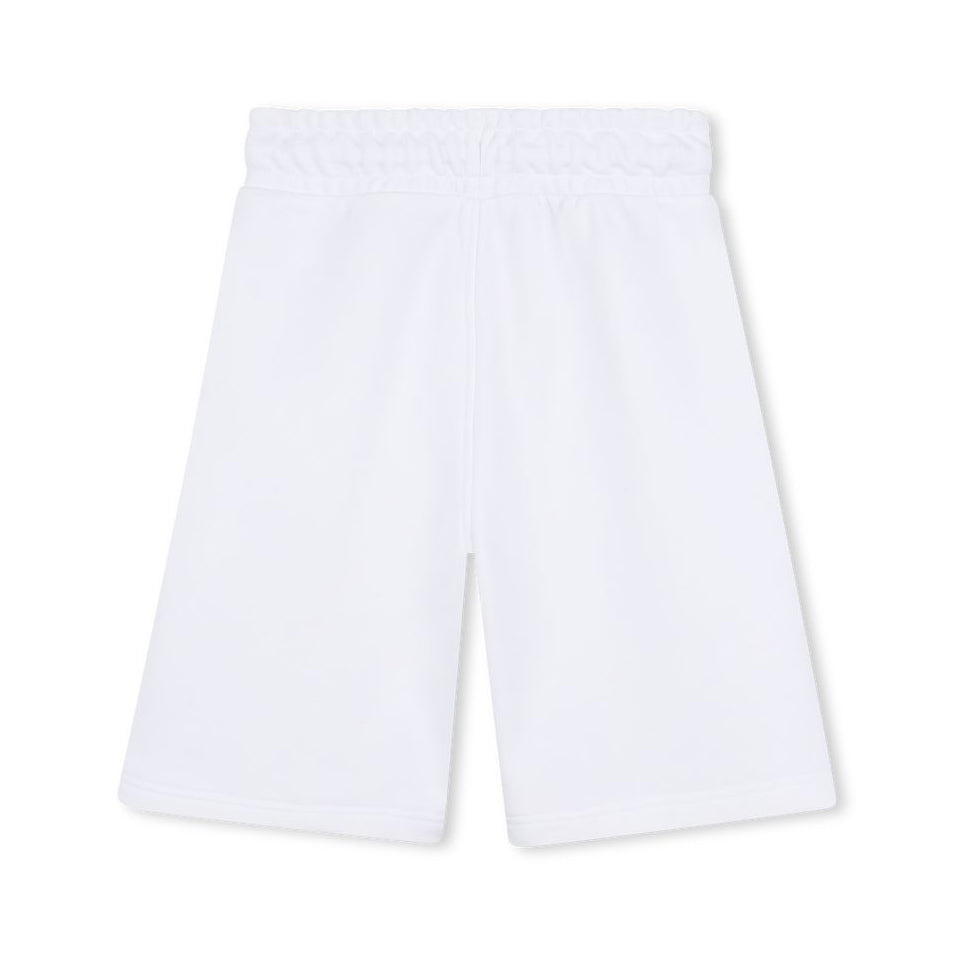 Boys White Cotton Shorts