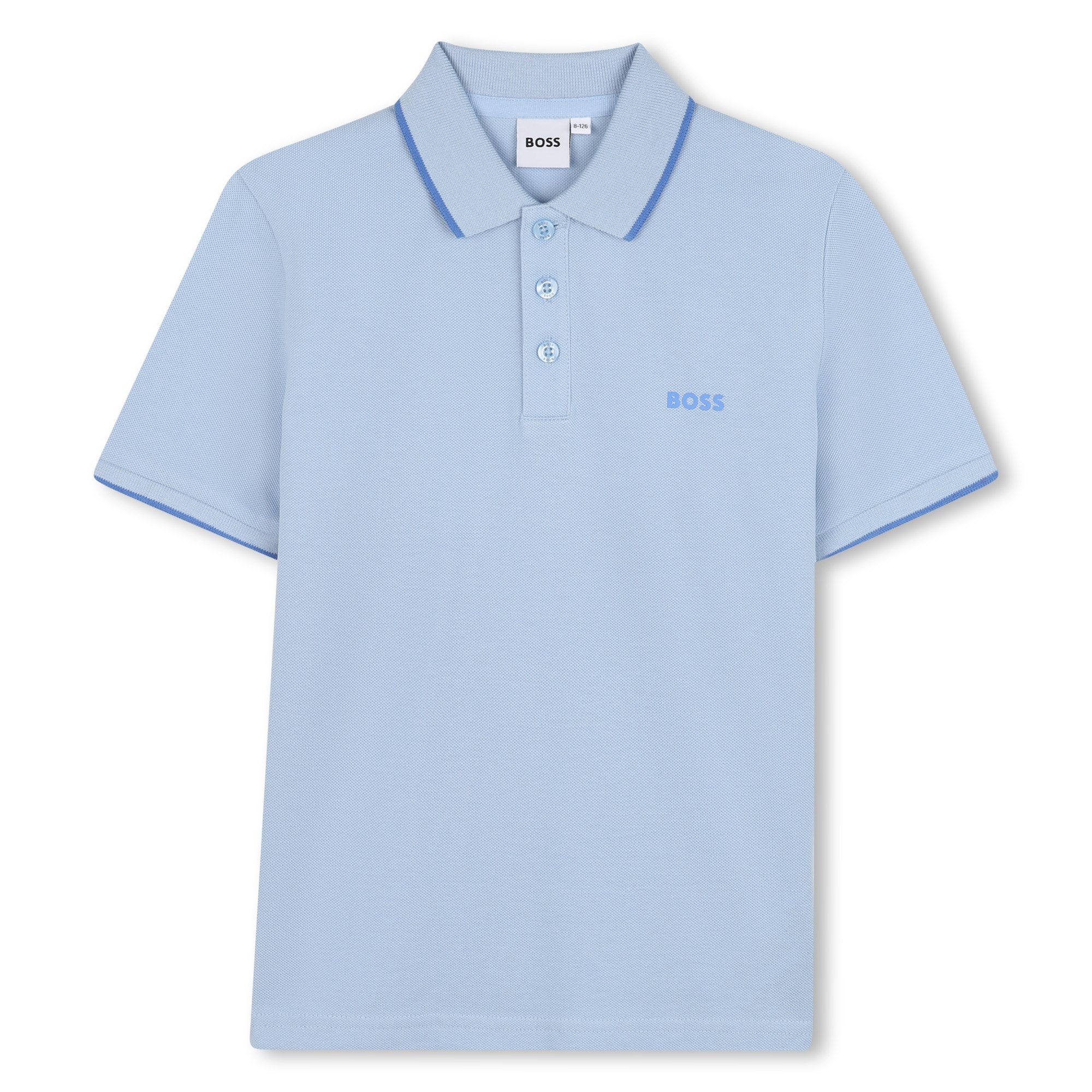 Boys Light Blue Cotton Polo Shirt