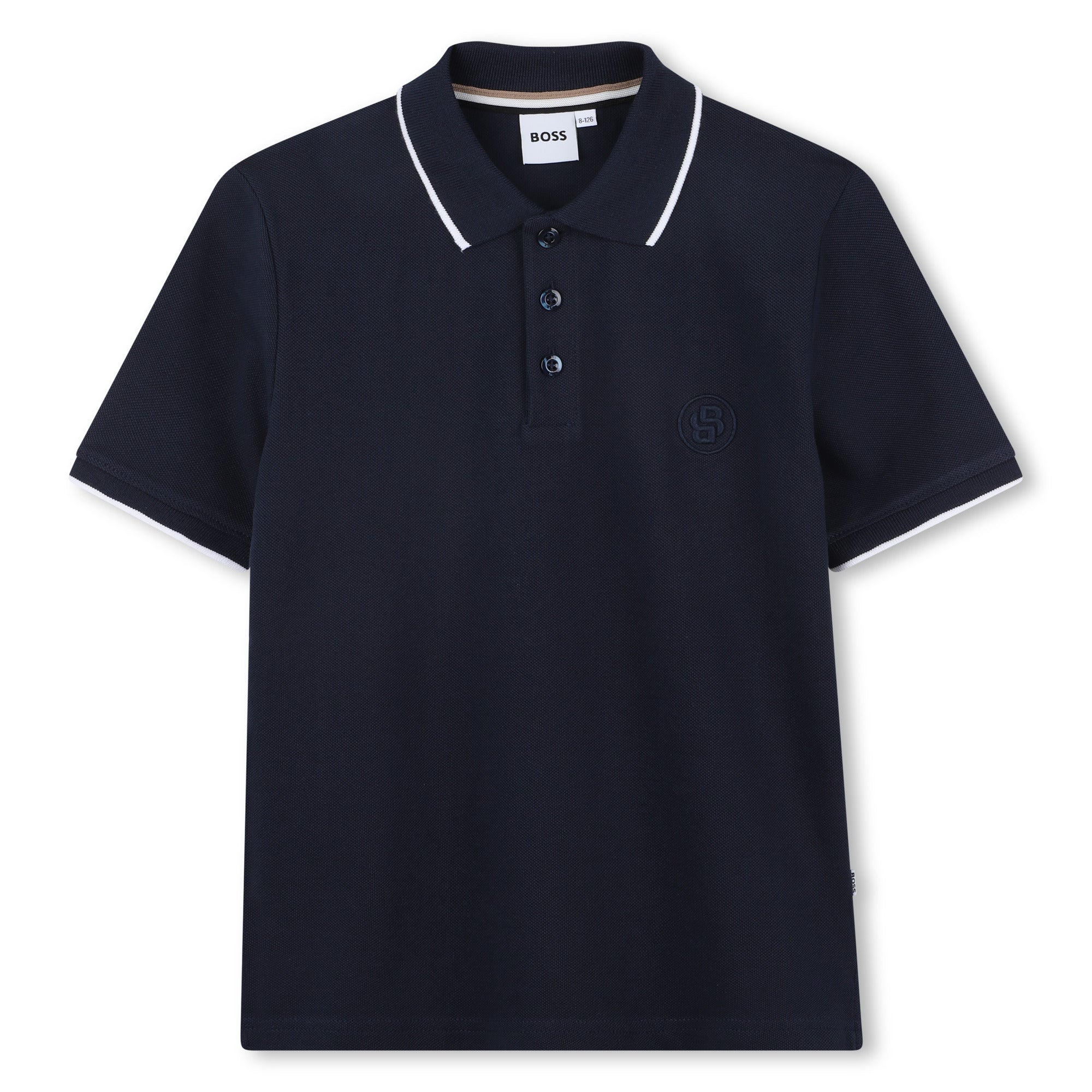 Boys Dark Blue Cotton Polo Shirt