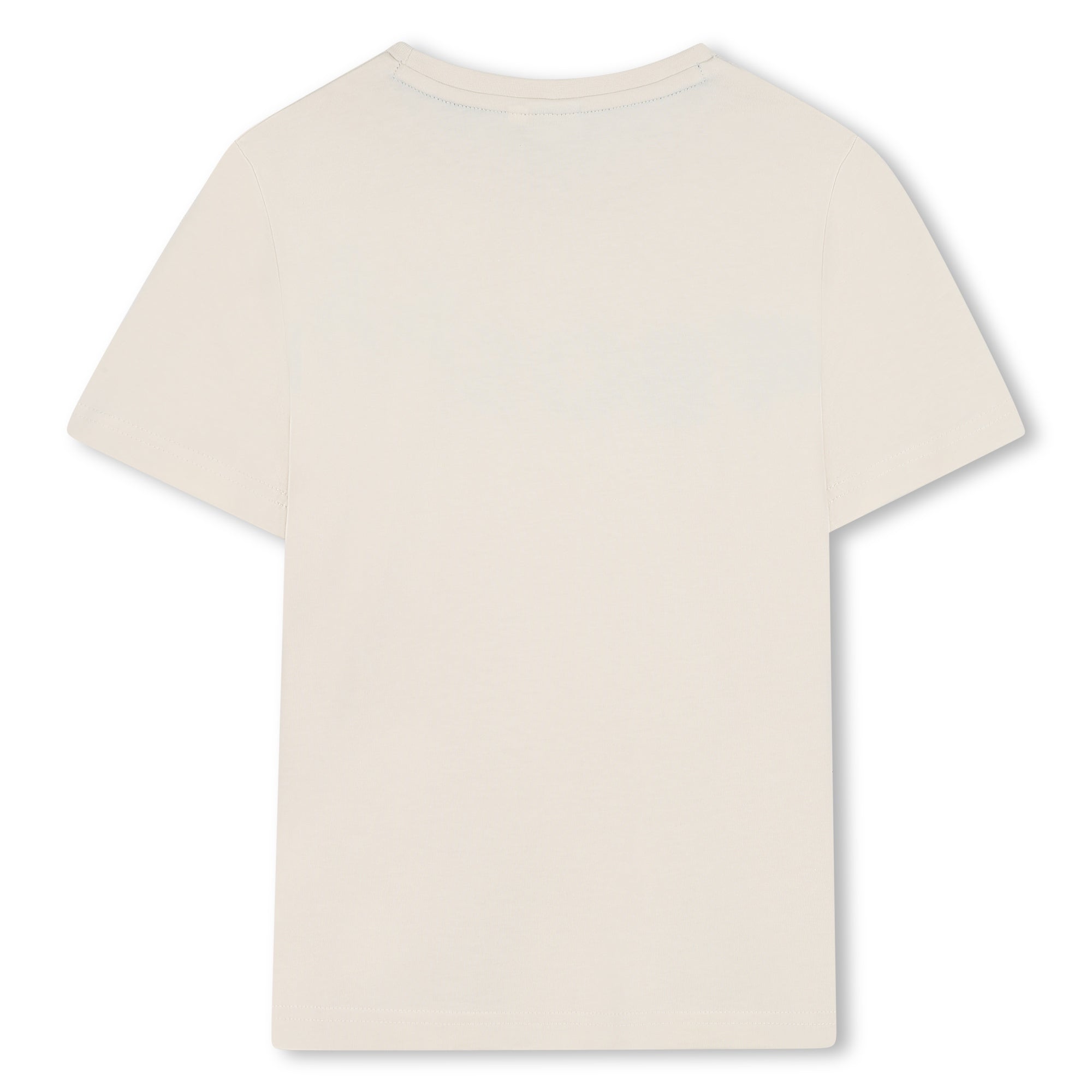 Boys Beige Logo Cotton T-Shirt
