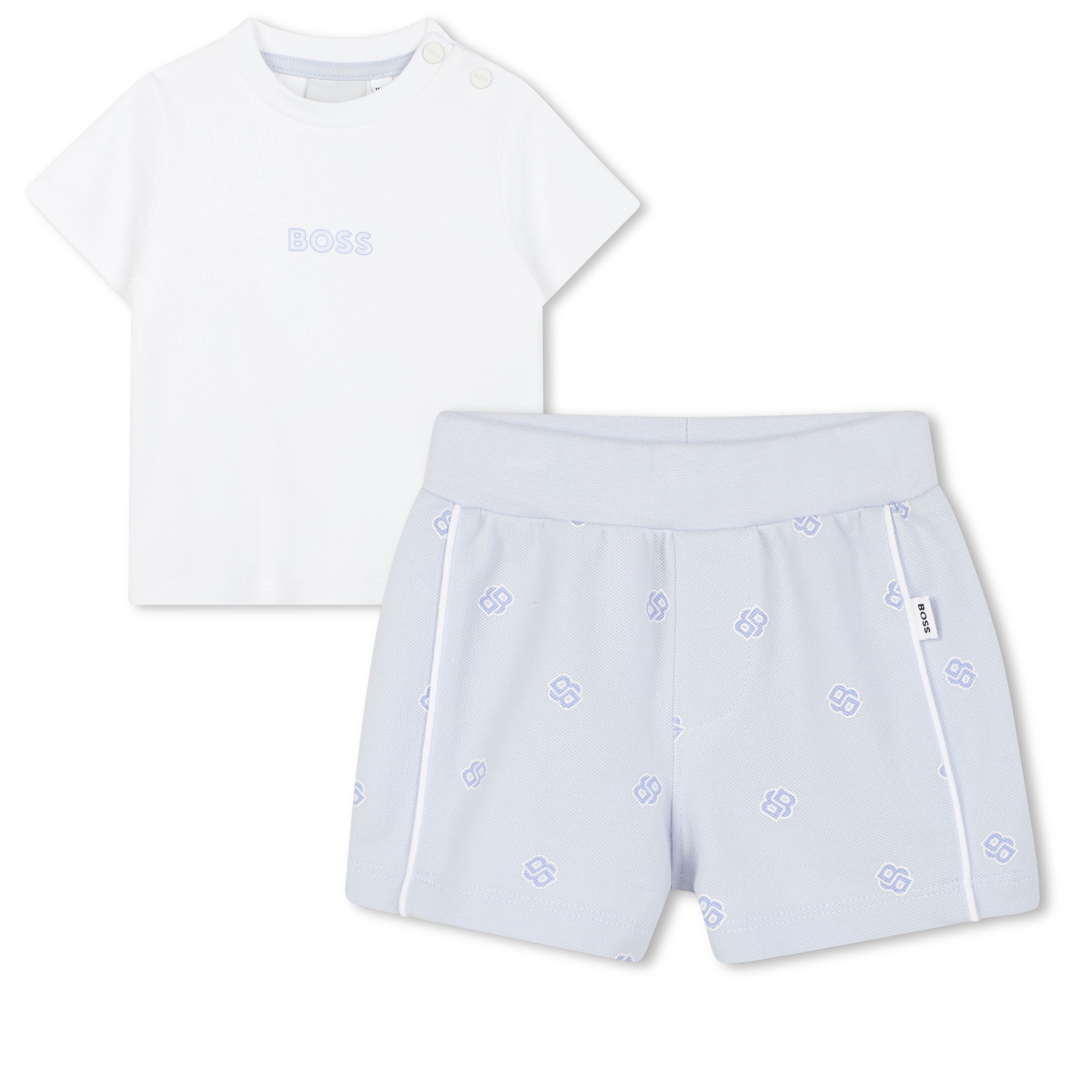 Baby Boys White Logo Cotton Gift Sets