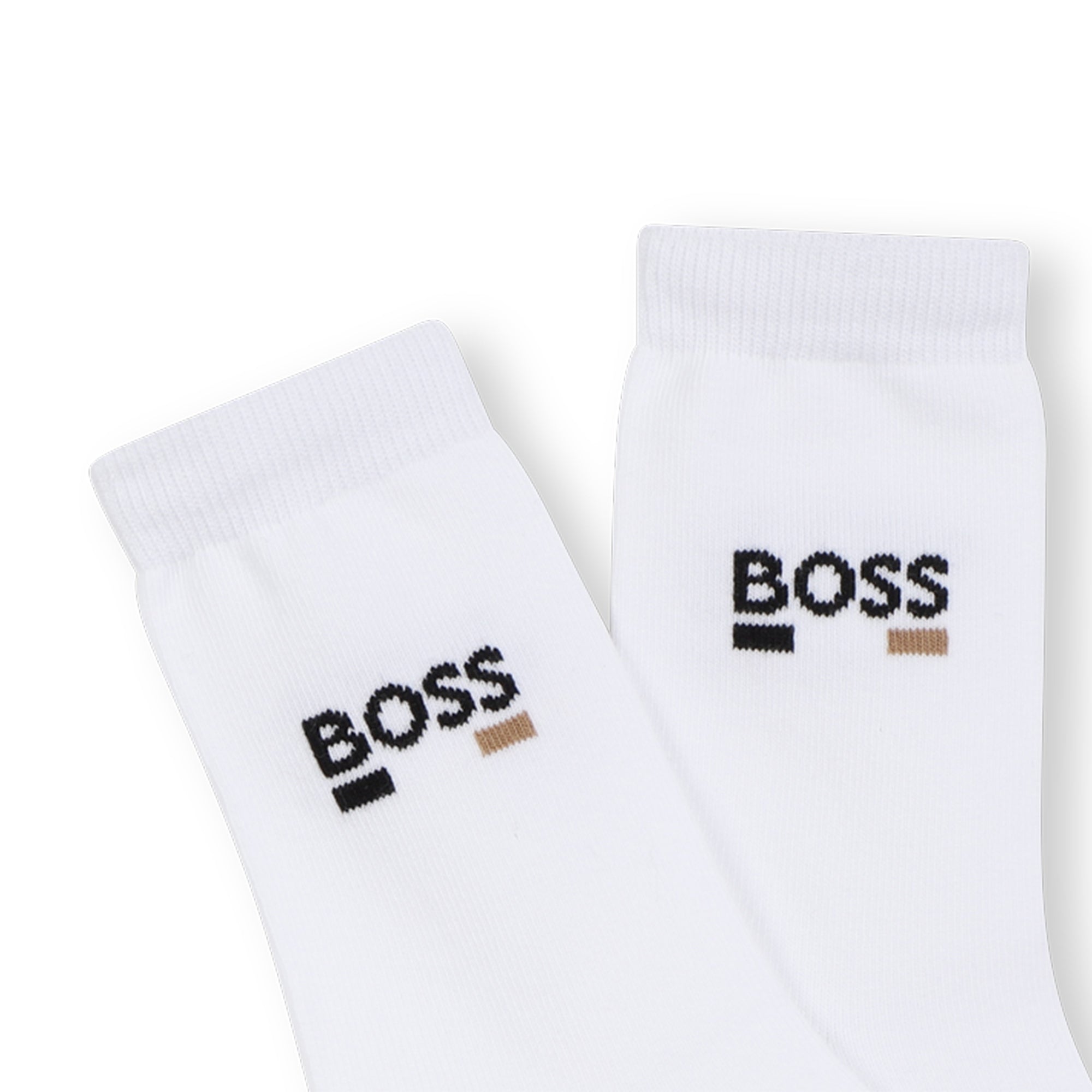 Lot de 2 paires de chaussettes en coton à logo blanc pour garçon
