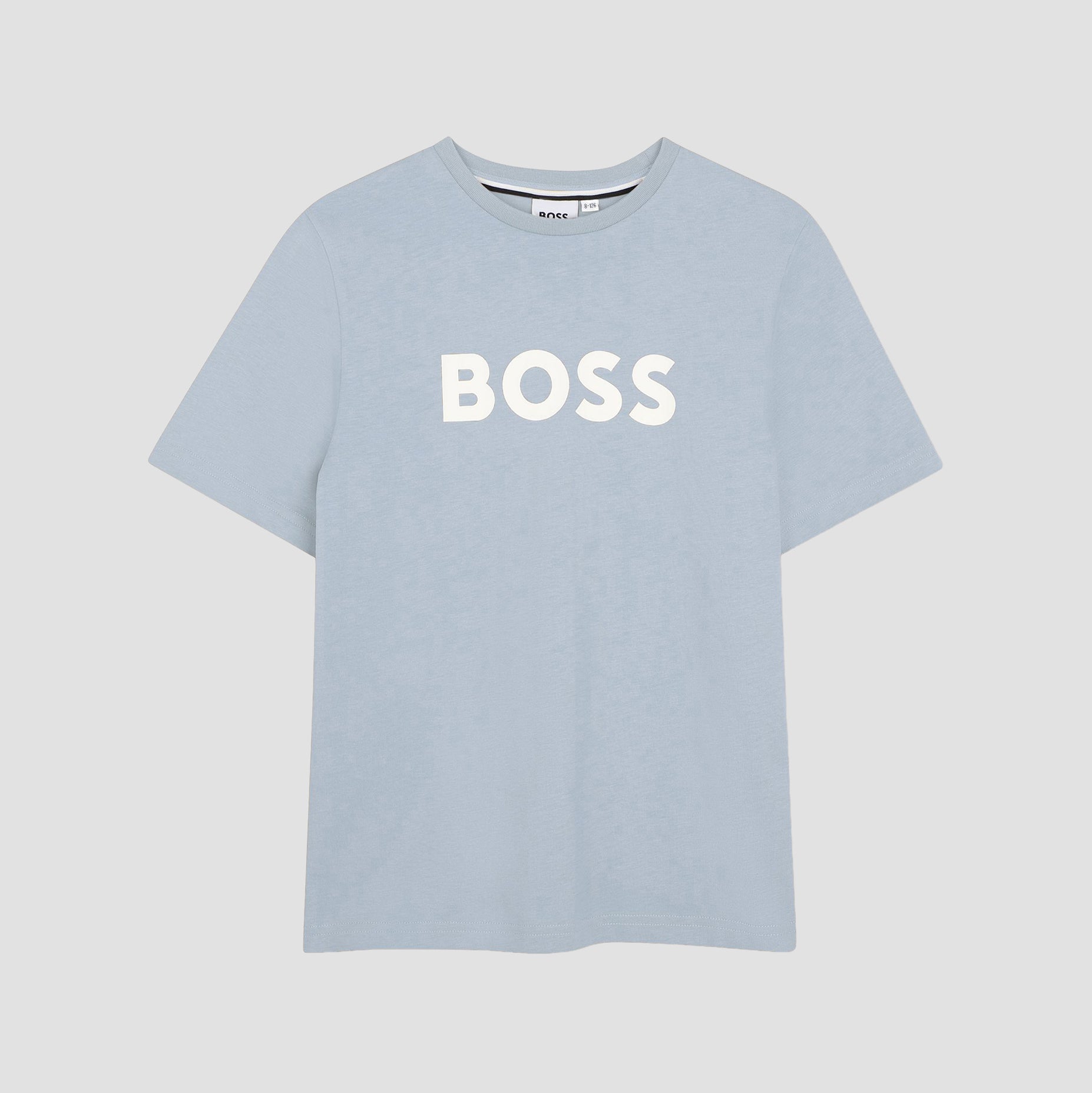 Boys Light Blue Logo Cotton T-Shirt