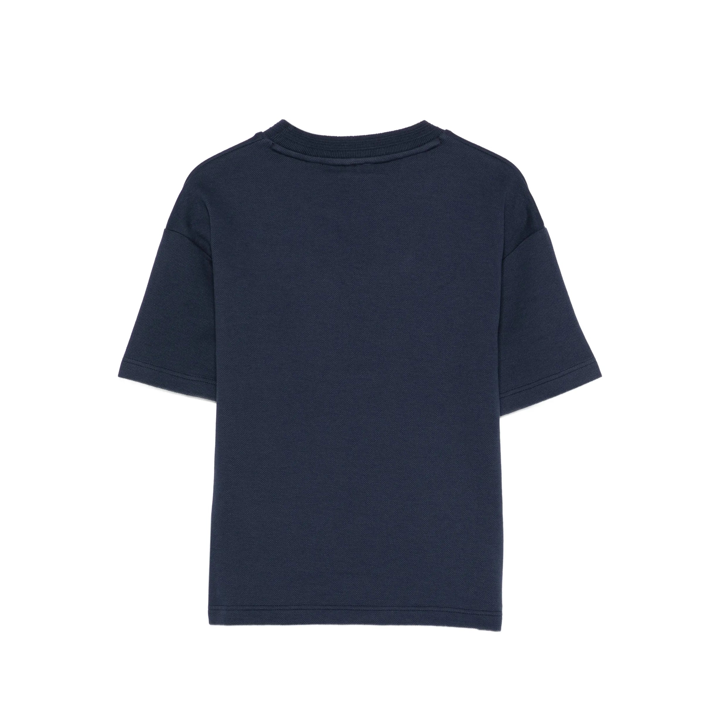 Boys Navy Printed Logo Cotton T-Shirt