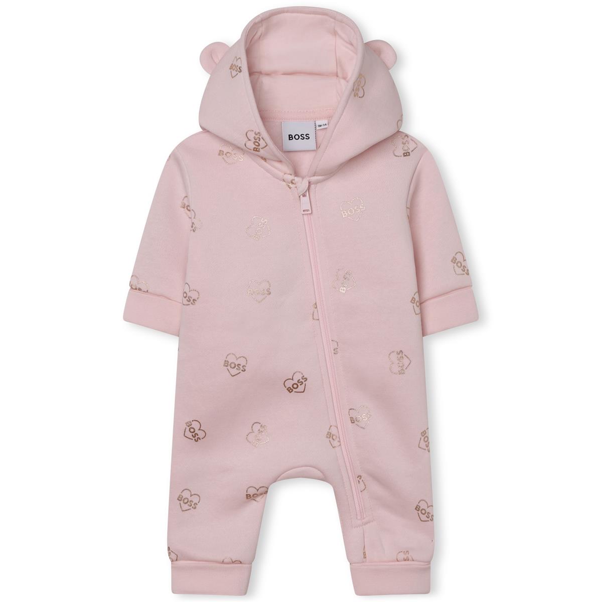 Baby Girls Pink Cotton Babysuit