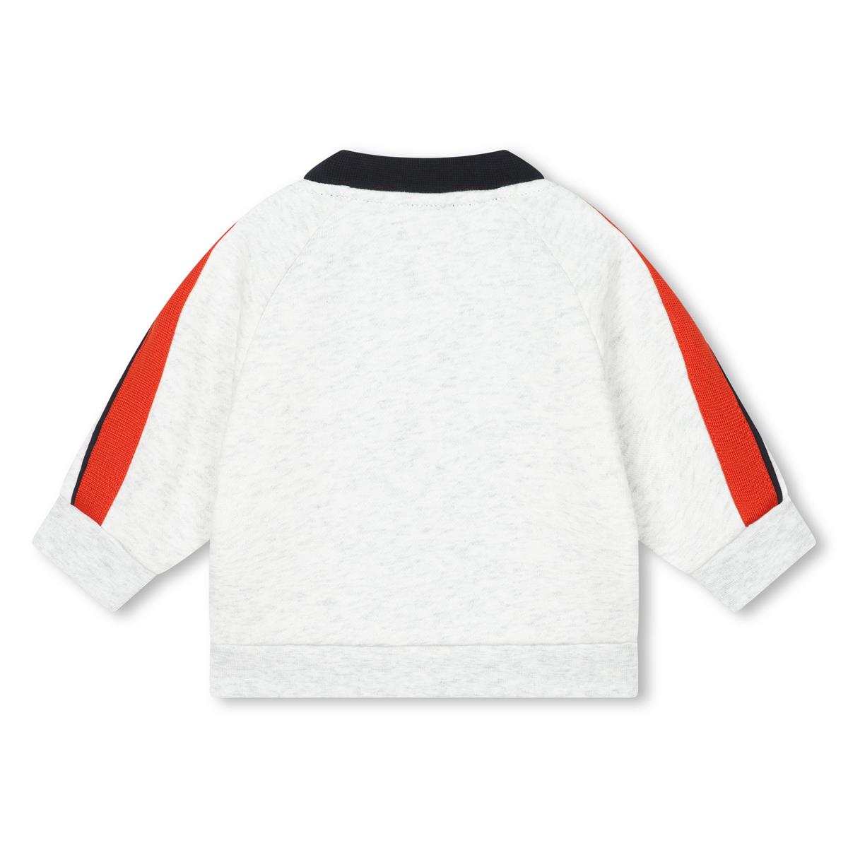 Baby Boys Grey Zip-Up Cotton Top