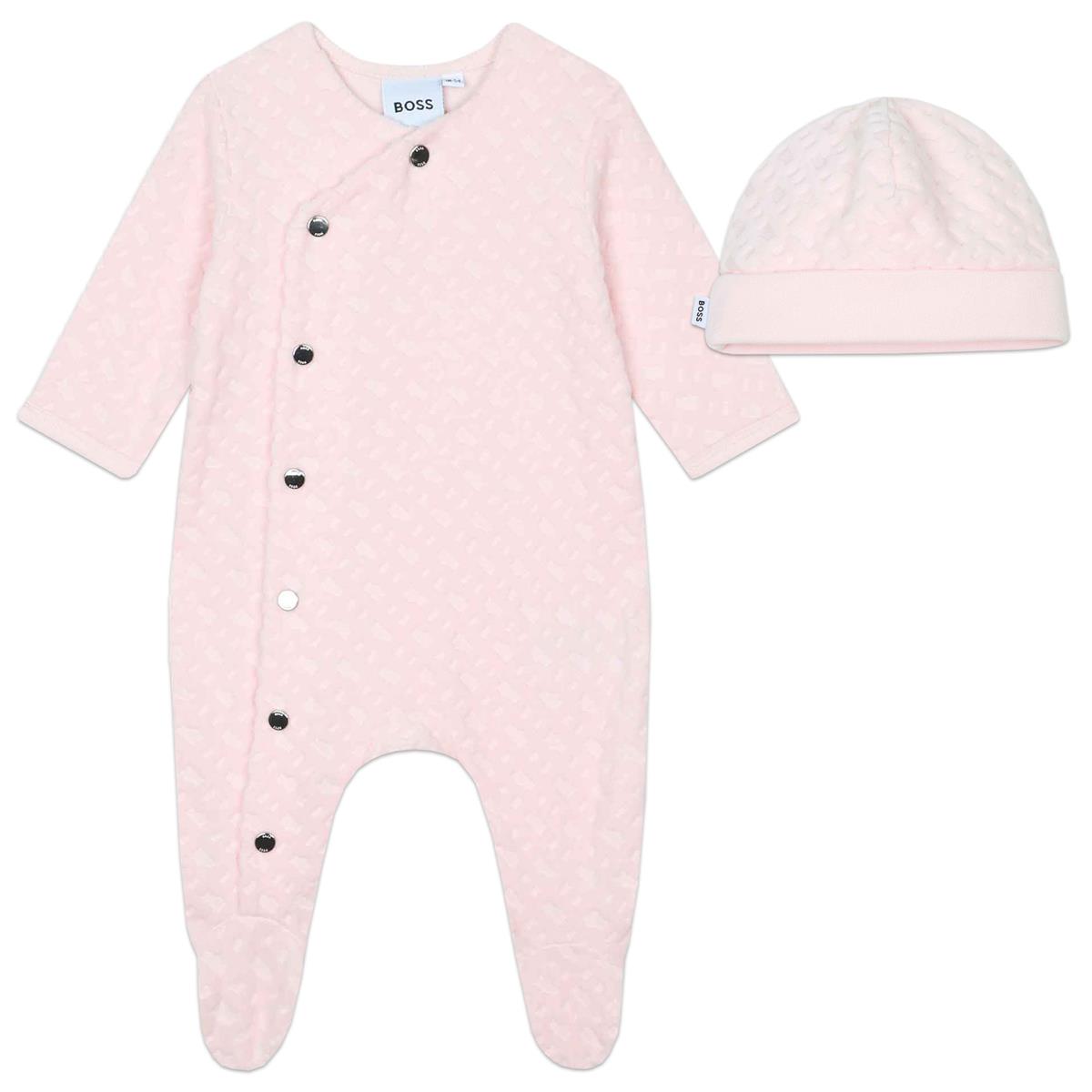 Baby Girls Pink Cotton Babysuit Set