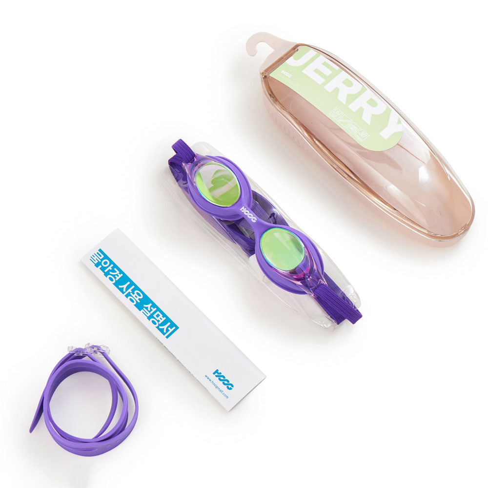 Lunettes de natation en caoutchouc violettes pour garçons et filles (JERRY-GDPU)