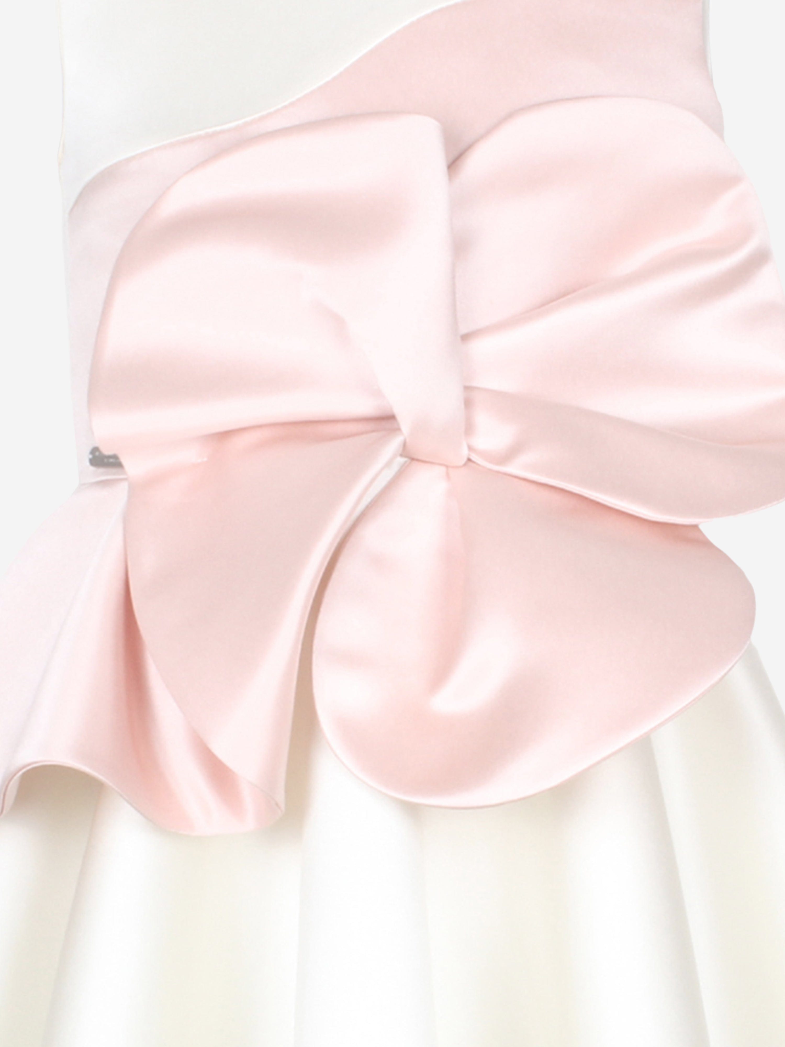 Girls Florette Satin Dress in White