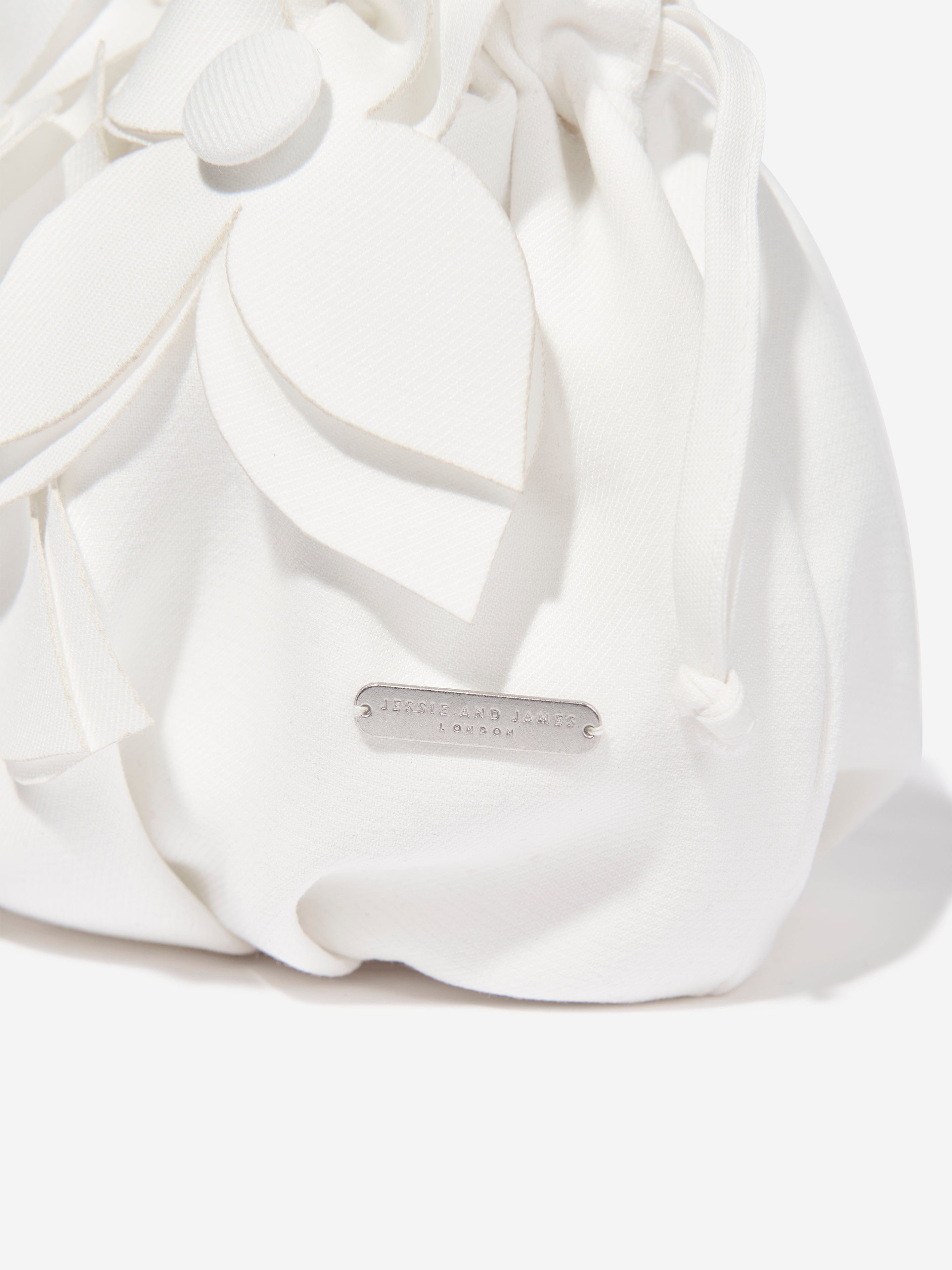 Girls Willow Flower Bag in White (22.5cm)
