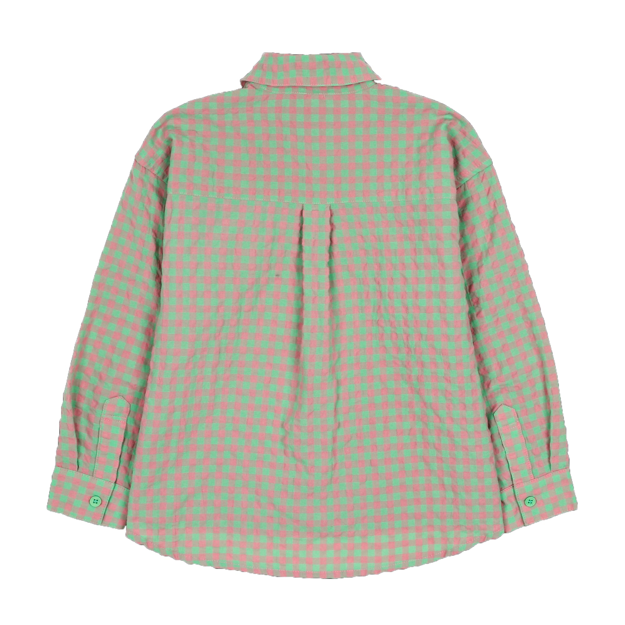 Boys & Girls Green Plaid Cotton Shirt