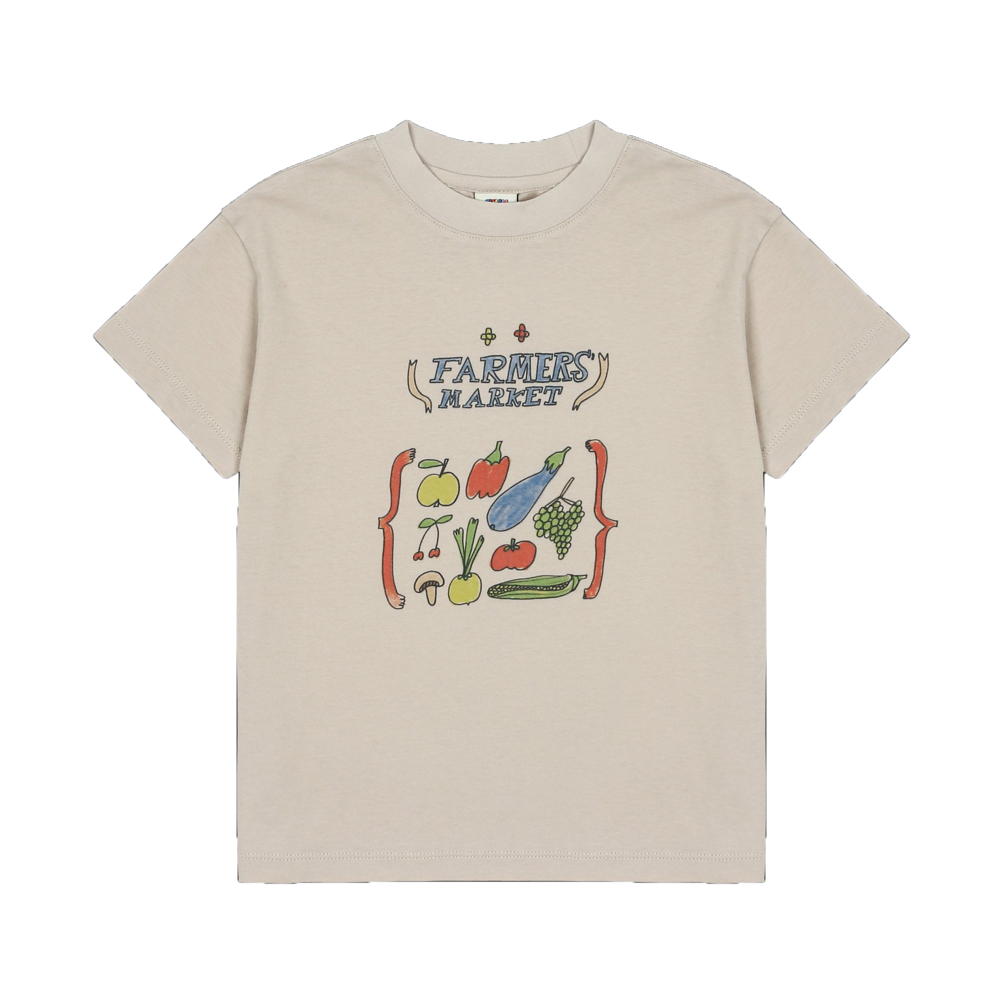Boys & Girls Beige Printed Cotton T-Shirt