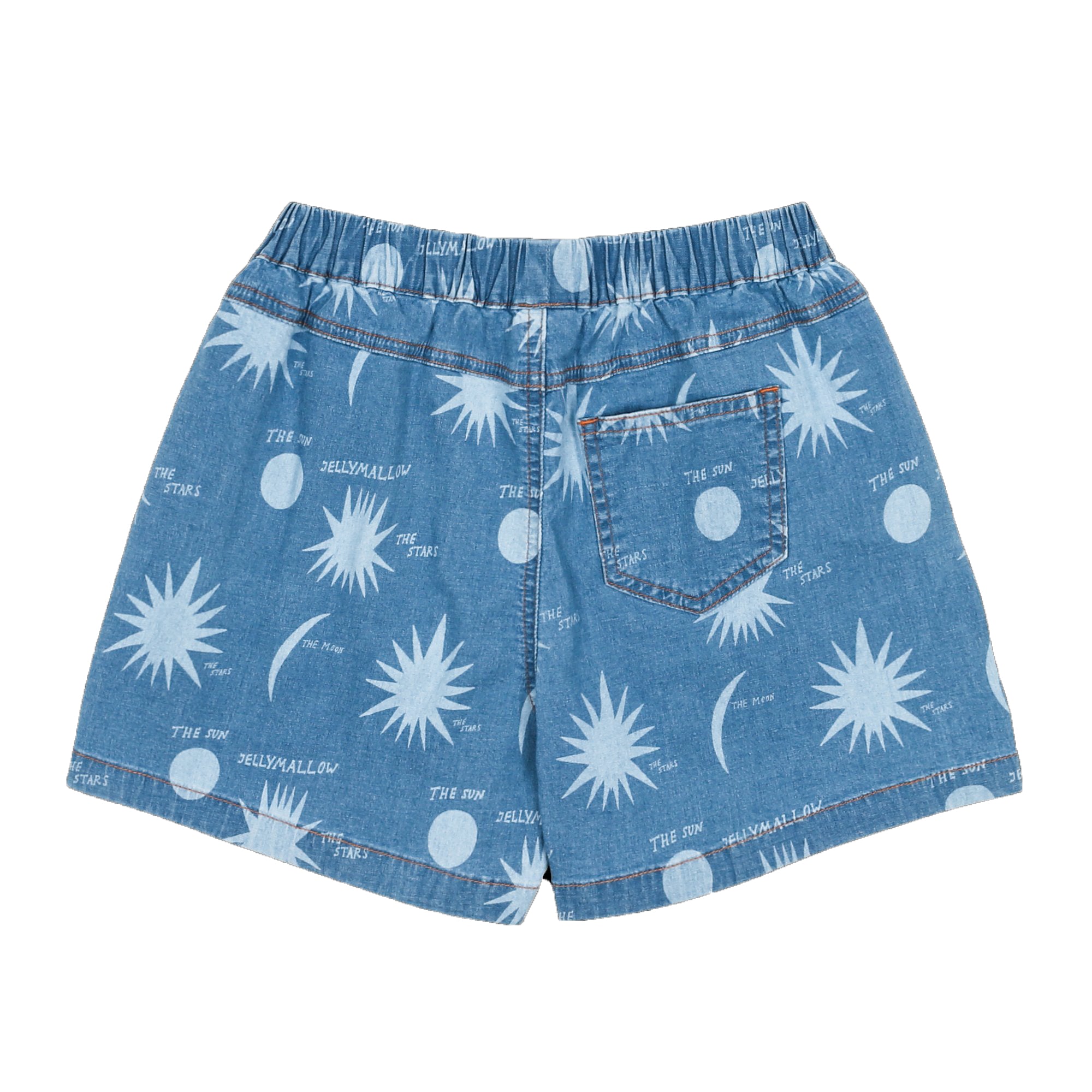 Boys & Girls Blue Printed Denim Shorts
