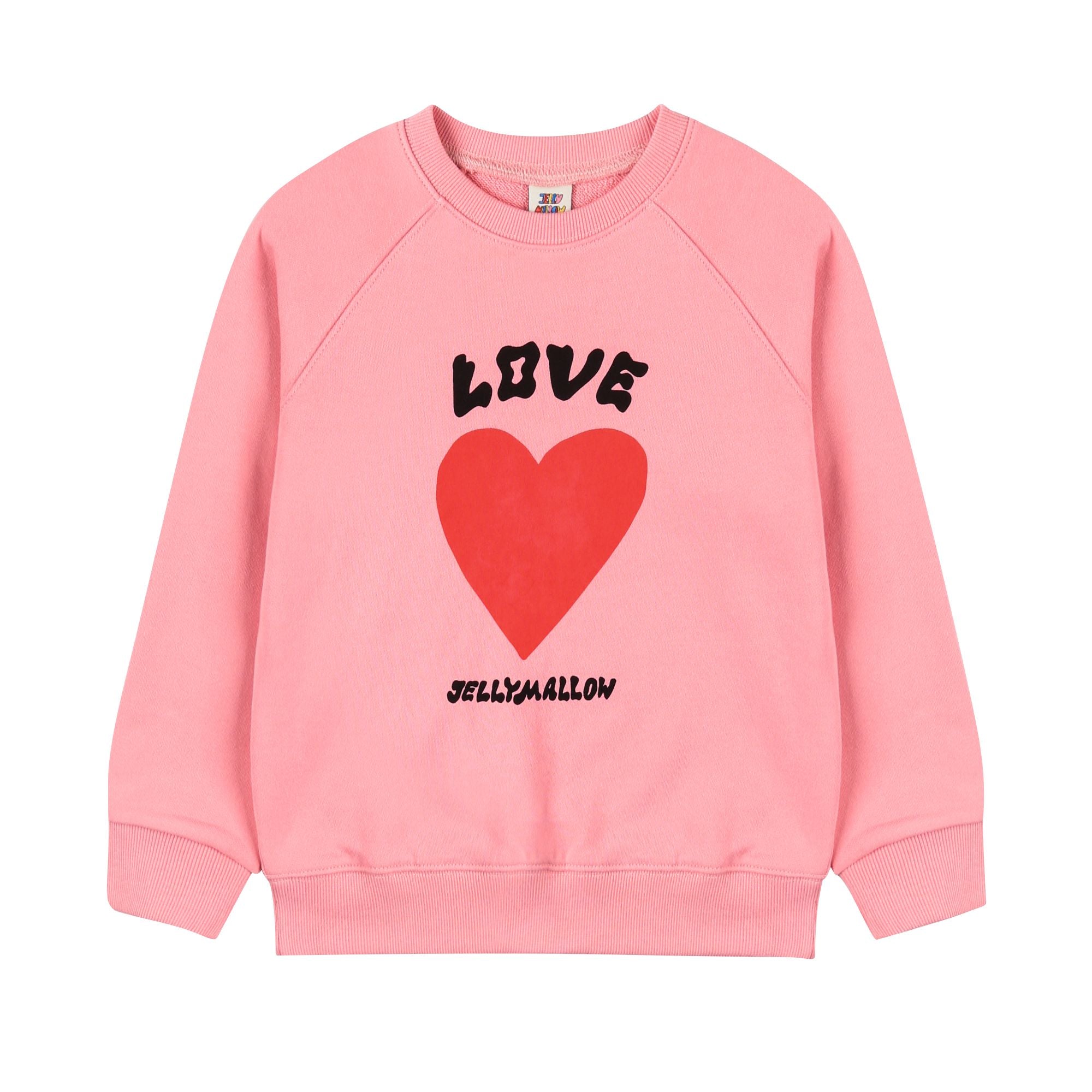 Boys & Girls Pink Love Printed Cotton Sweatshirt