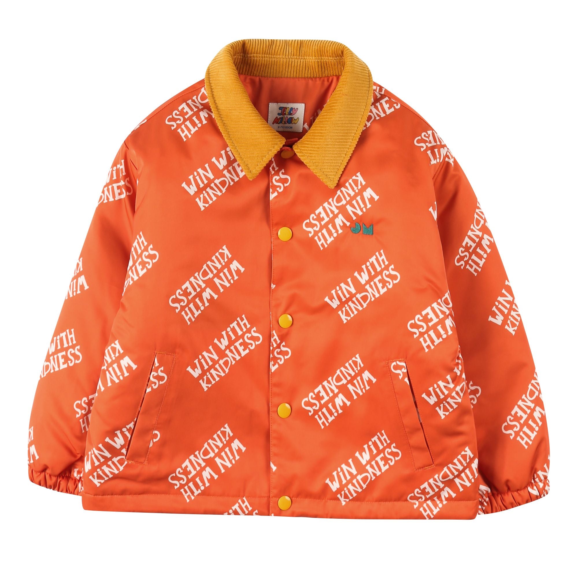 Boys Girls Orange Logo Padded Jacket