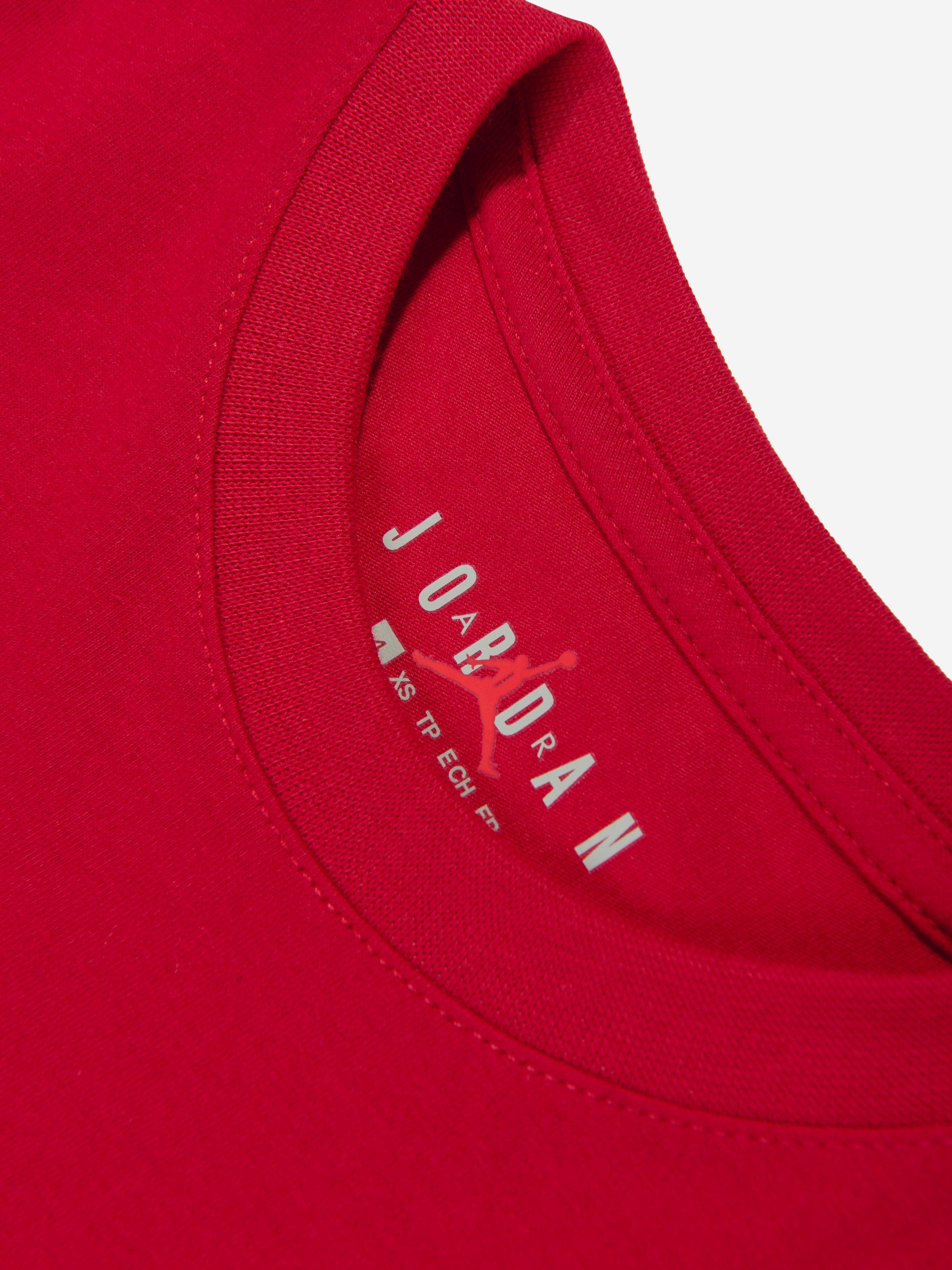 Boys Jumpman Air Embroidered T-Shirt in Red