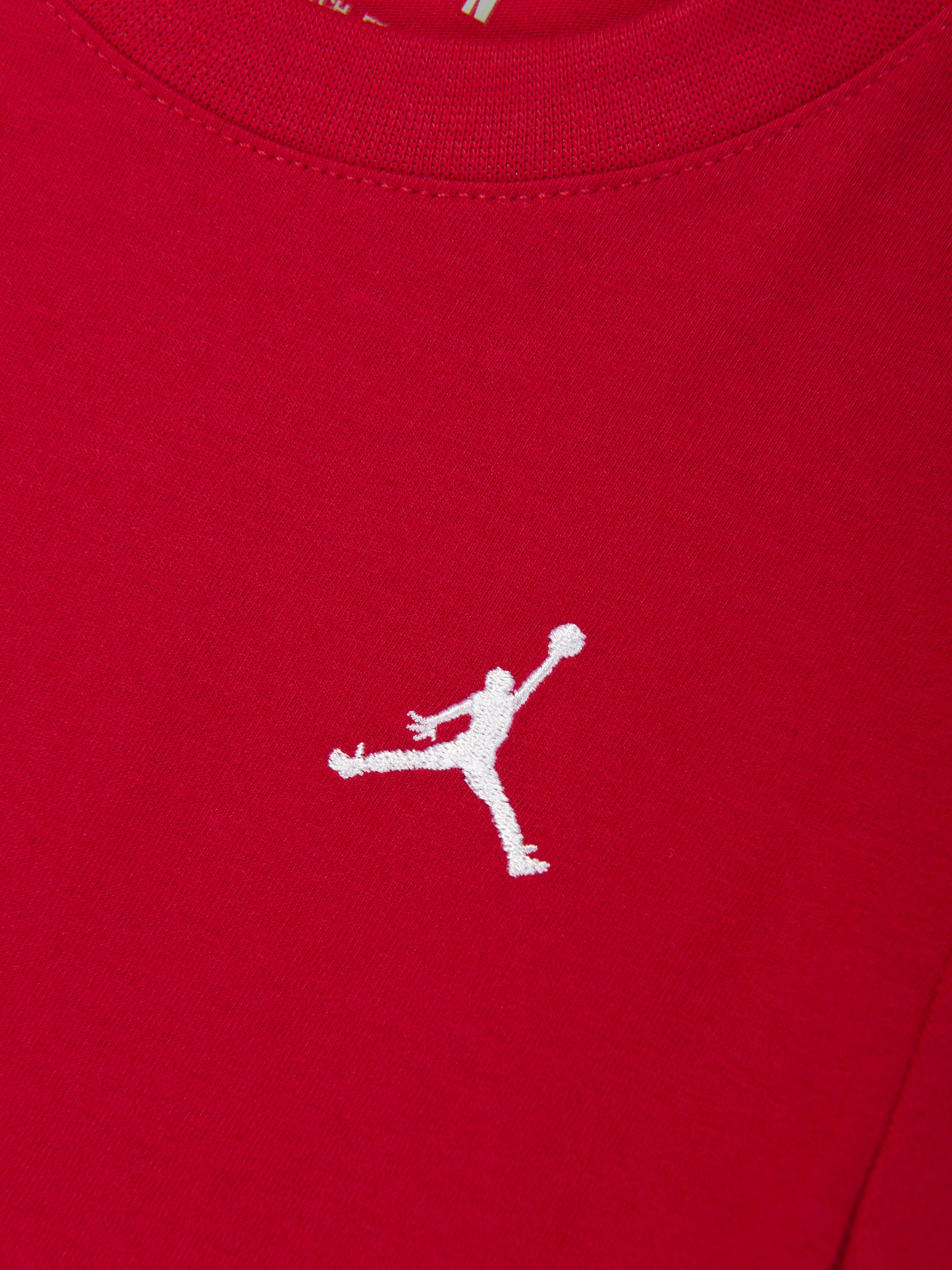 Boys Jumpman Air Embroidered T-Shirt in Red