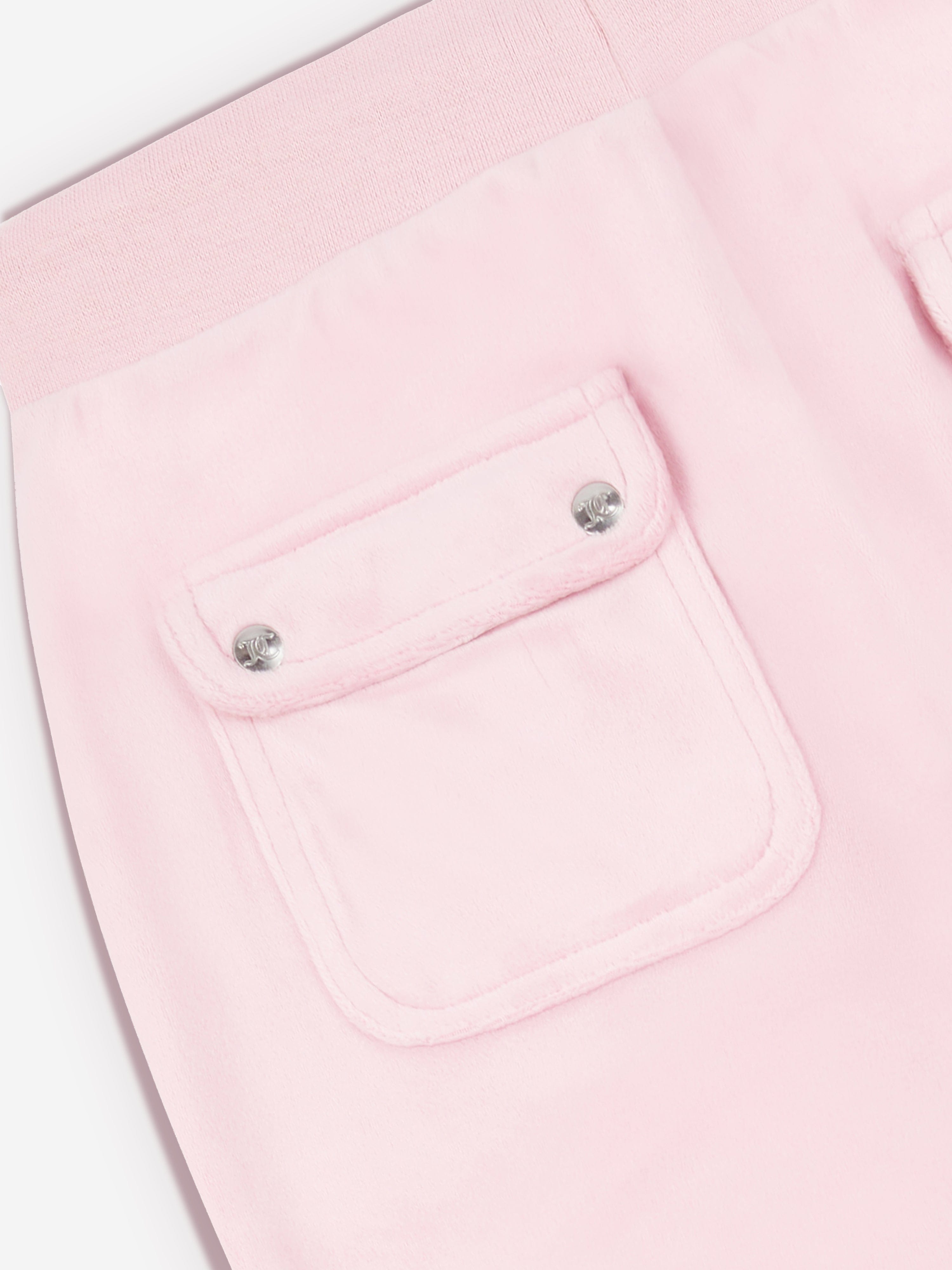 Juicy Couture Girls Diamante Logo Wide Leg Joggers in Pink