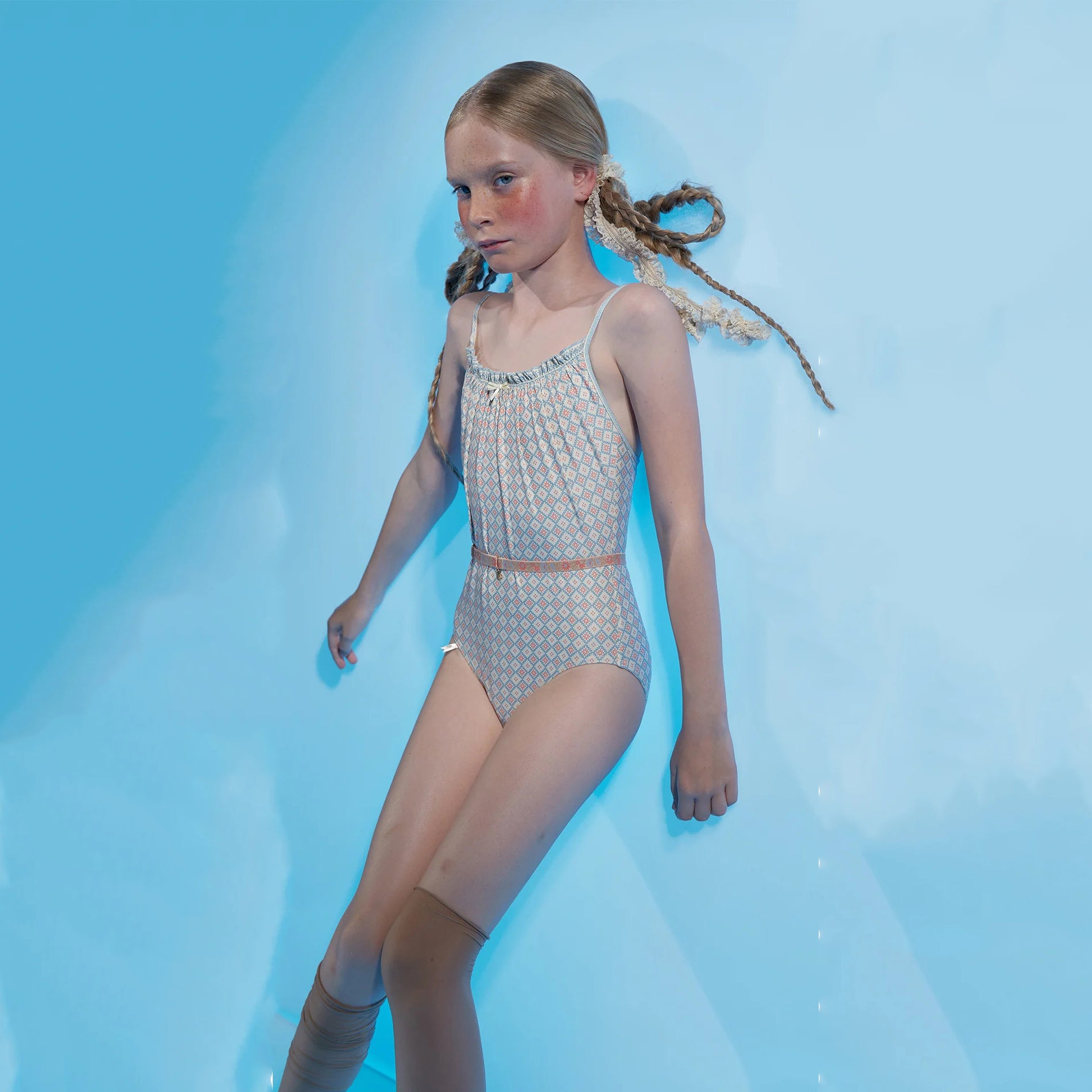 Girls Multicolor Check Ballet Onesies(J241LE04VL/multicolor)