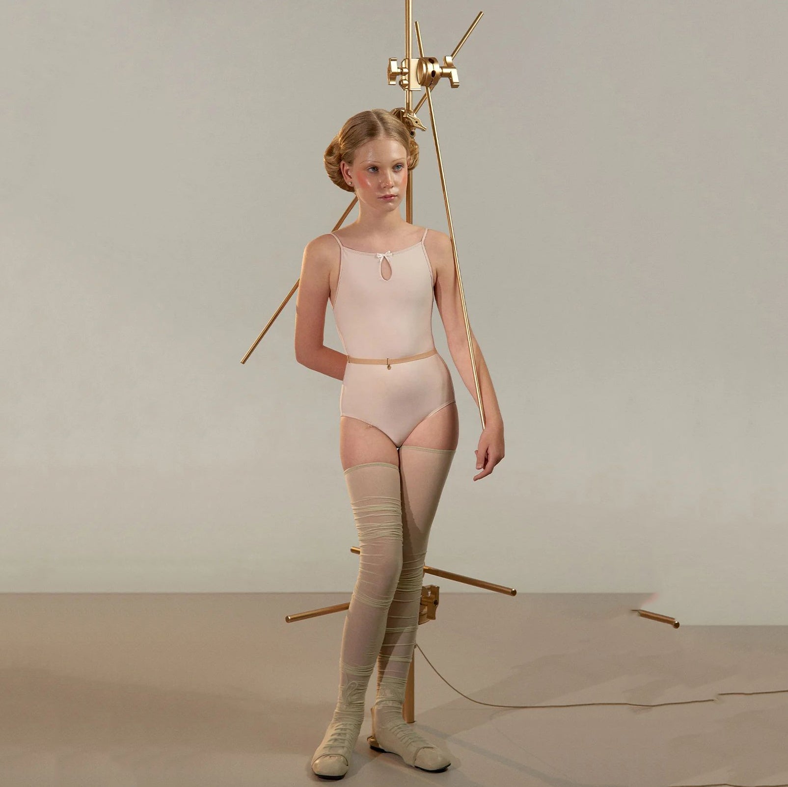 Girls Pink"TEARDROP BOW"Ballet Onesies(J251LE06VL/pearl blush)