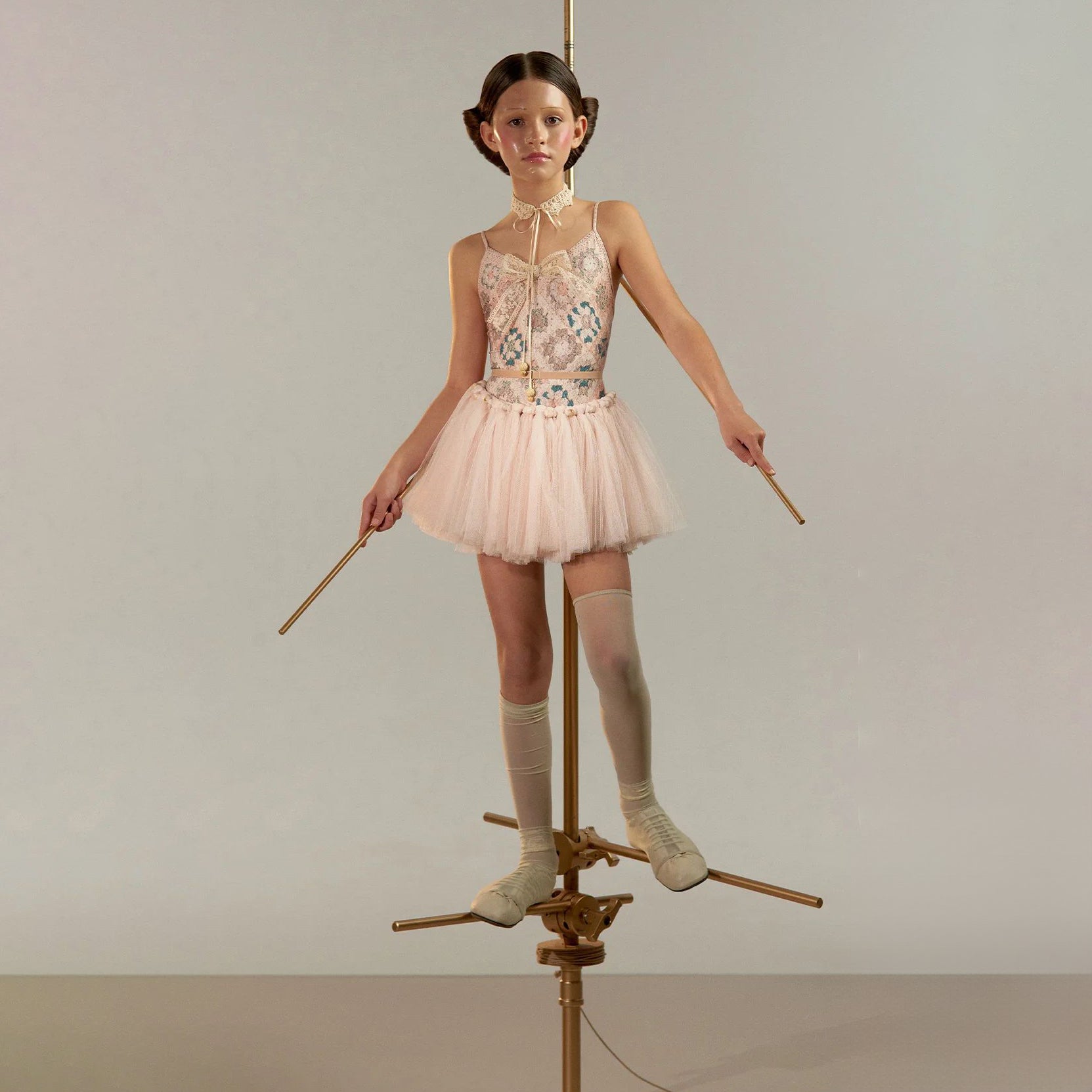 Girls Pink"JUNIOR POUPÉE TUTU"Ballet Skirt(J251TU31PN/pearl blush)