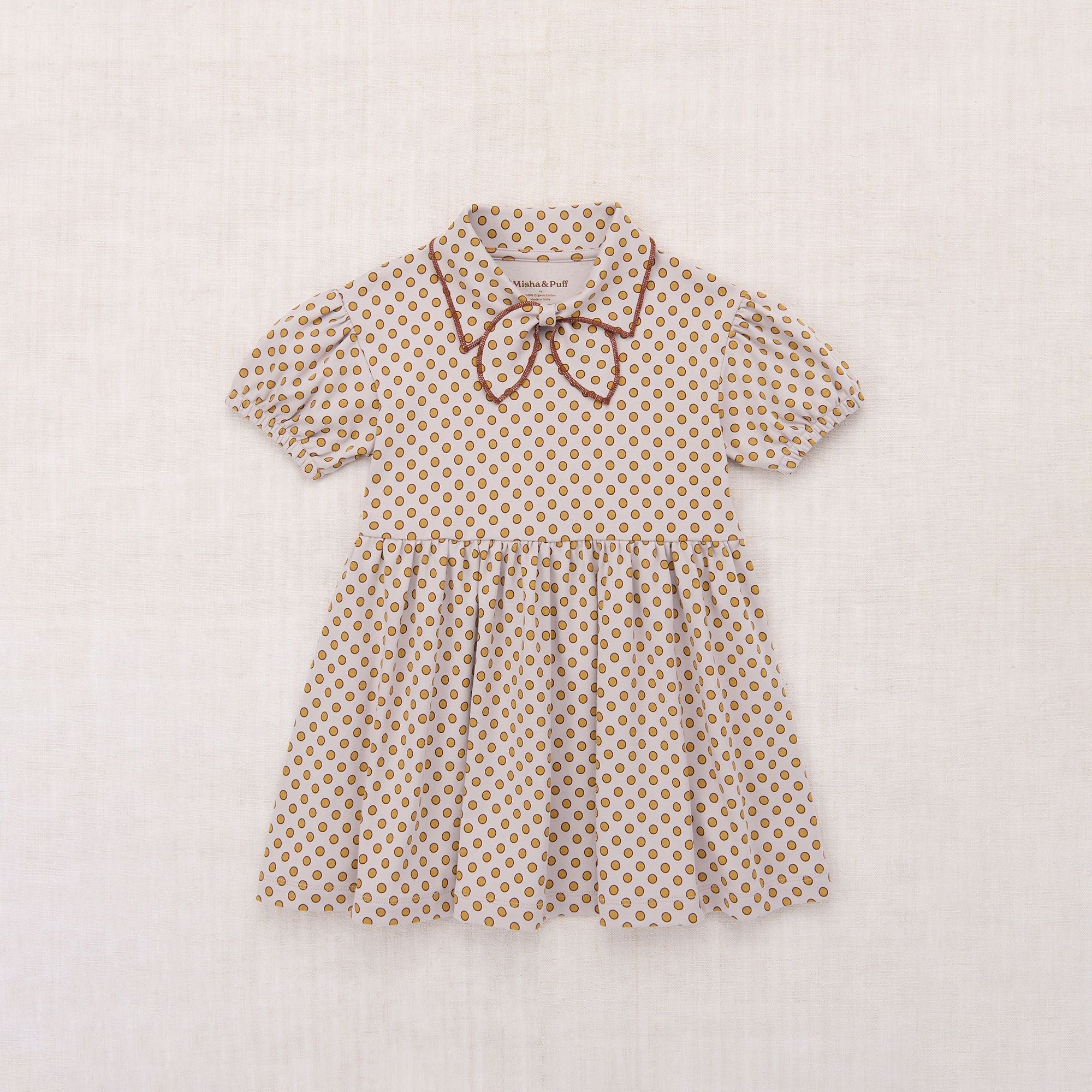 Girls Light Purple Dots Cotton Dress