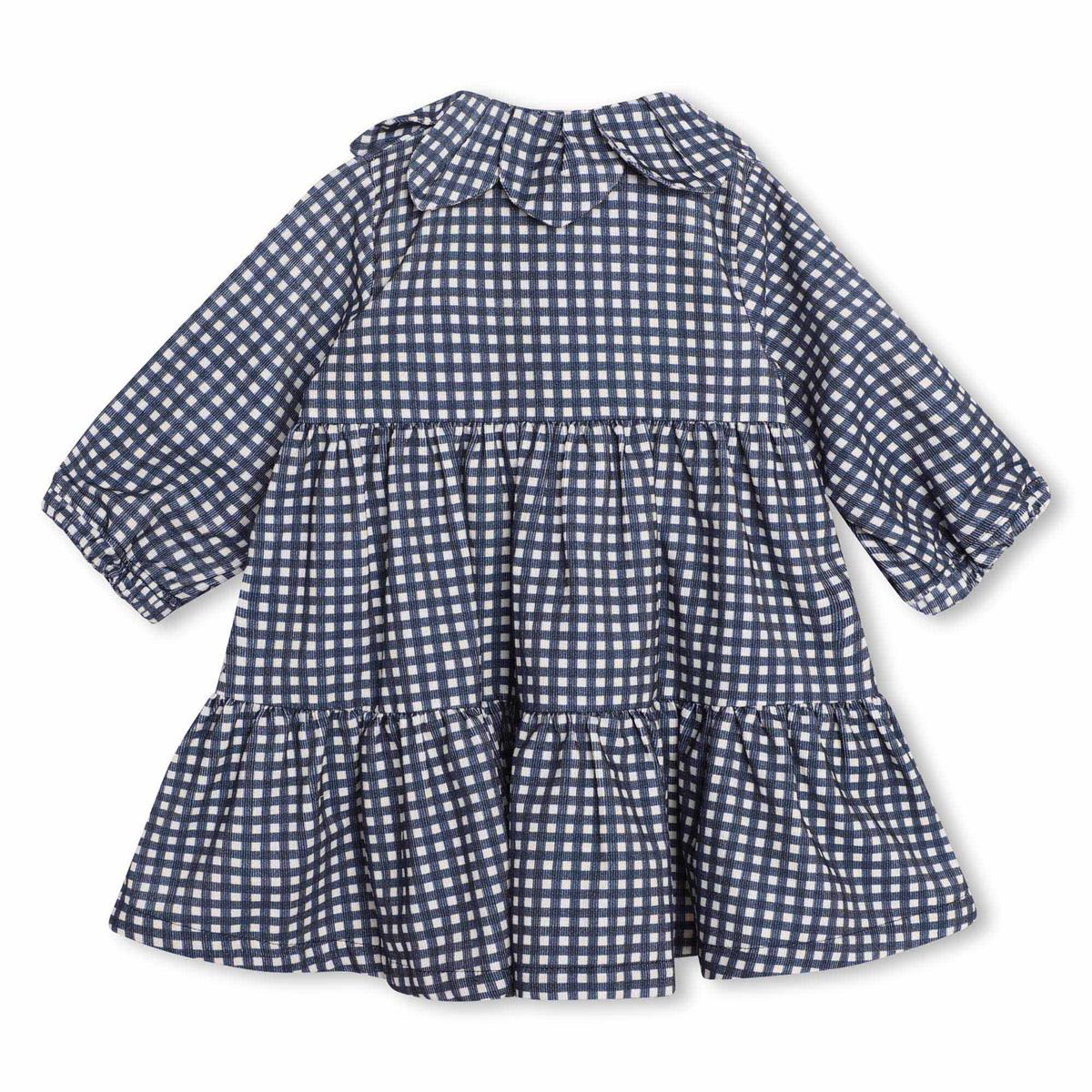 Baby Girls Blue Check Cotton Dress