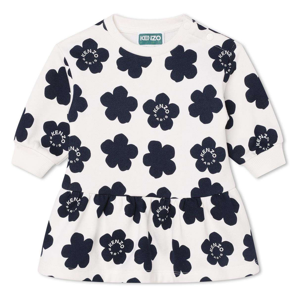 Baby Girls White Flower Cotton Dress