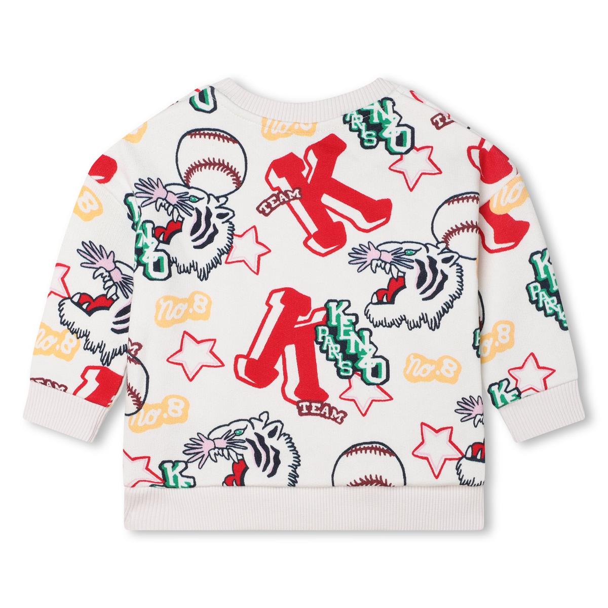 Baby Girls White Printed Cotton Sweatshirt